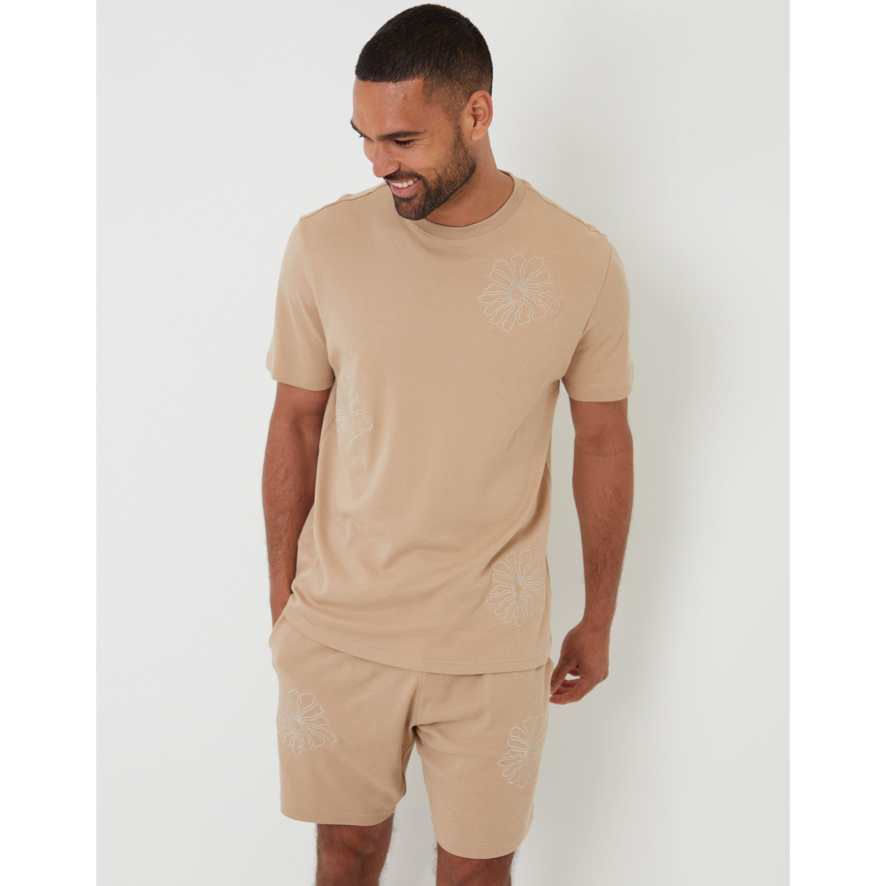 Stone - Threadbare - Men's Ardsley Fleece Jogger Shorts - 2