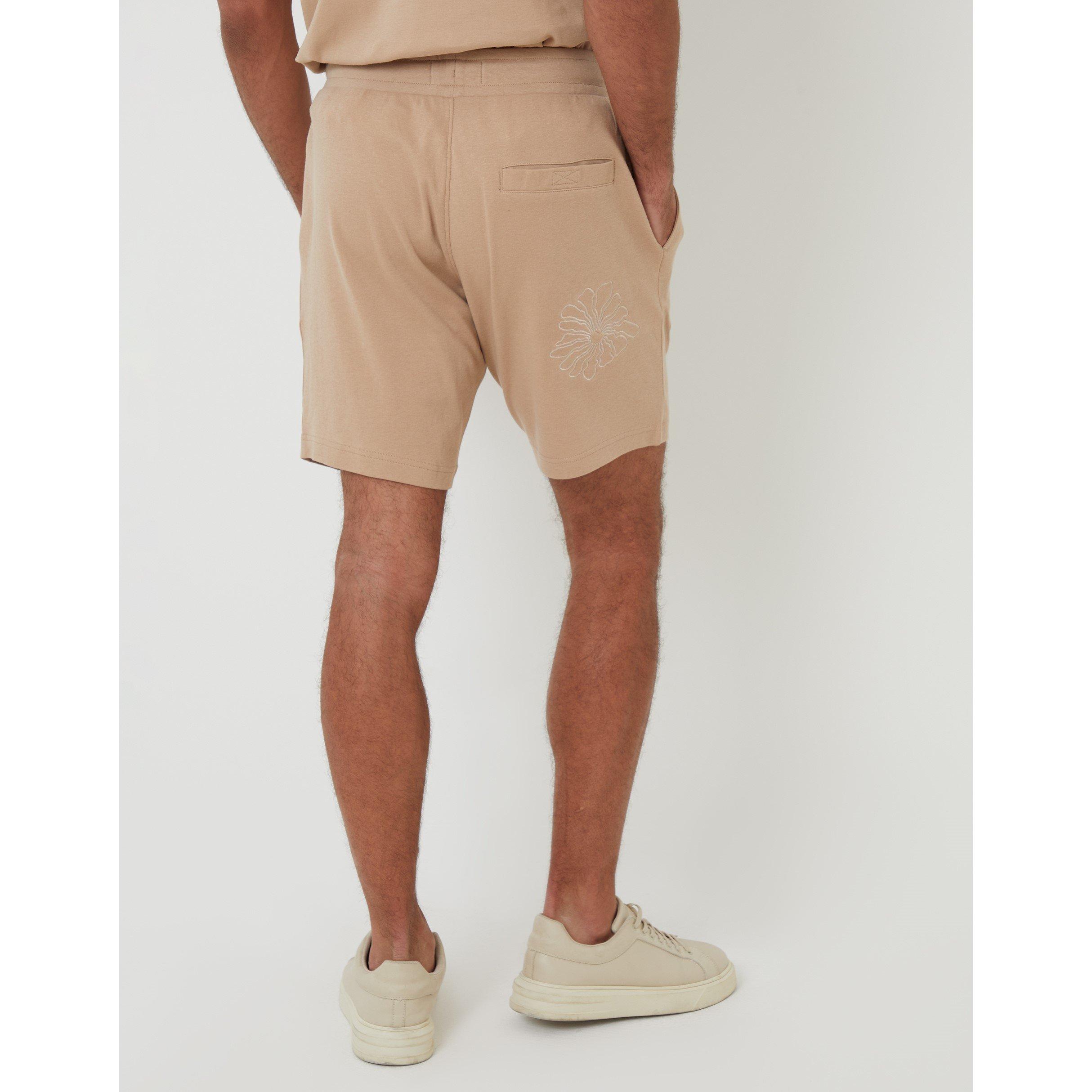 Stone - Threadbare - Men's Ardsley Fleece Jogger Shorts - 3
