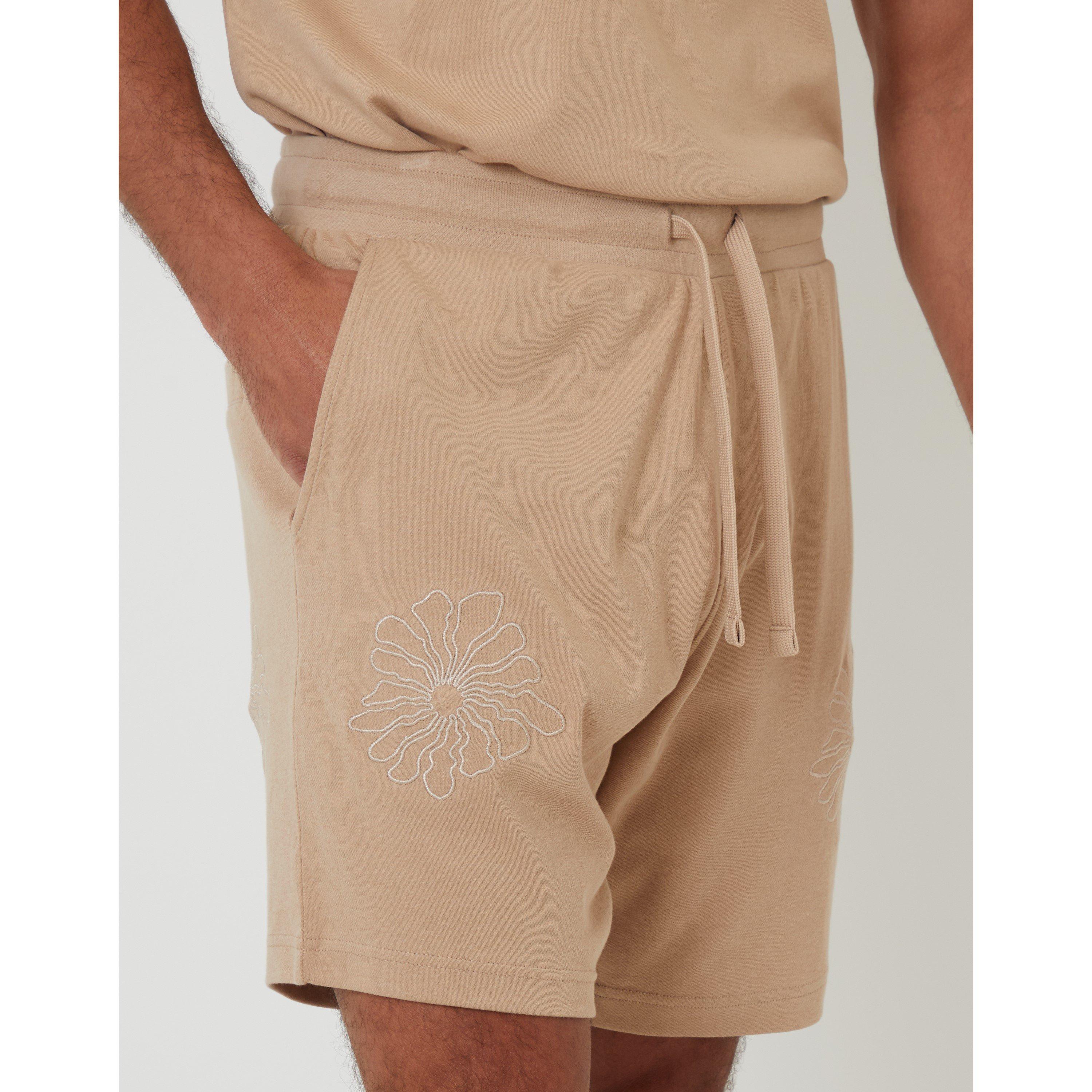 Stone - Threadbare - Men's Ardsley Fleece Jogger Shorts - 4