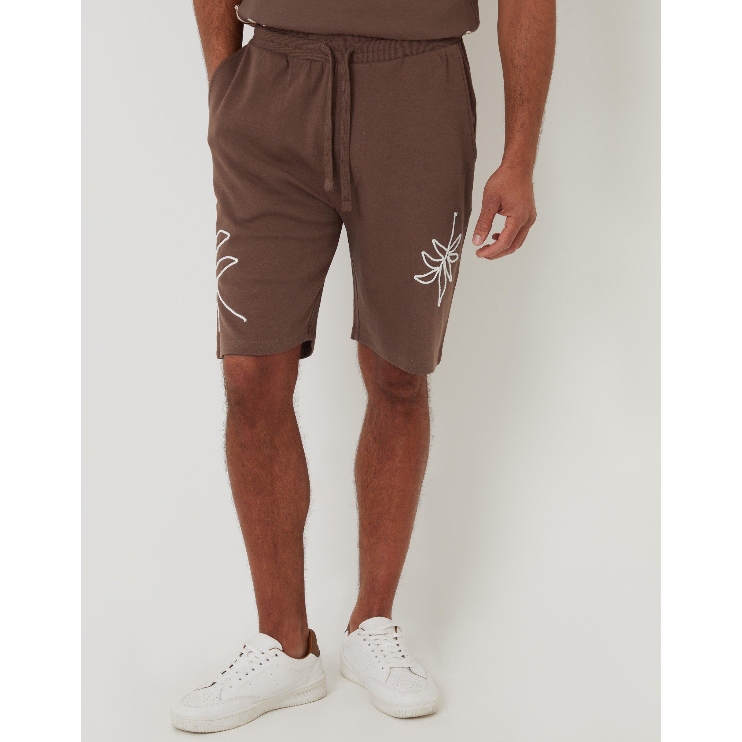 Threadbare Men's Fleece Jogger Shorts - Mustang - Large