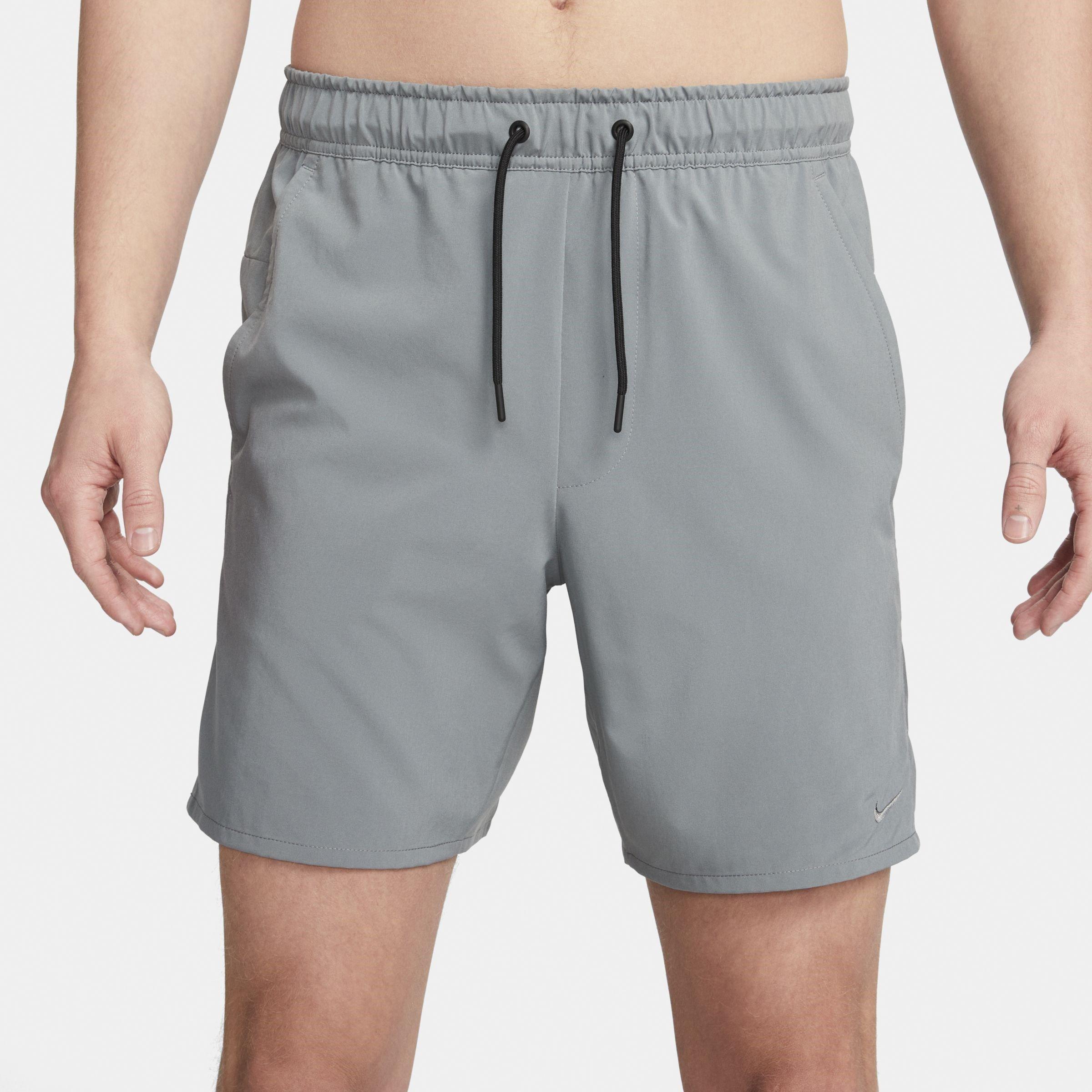 Nike Men's Dri-Fit Unlimited 7 Unlined Woven Fitness Shorts - Grey/Black - 2XL
