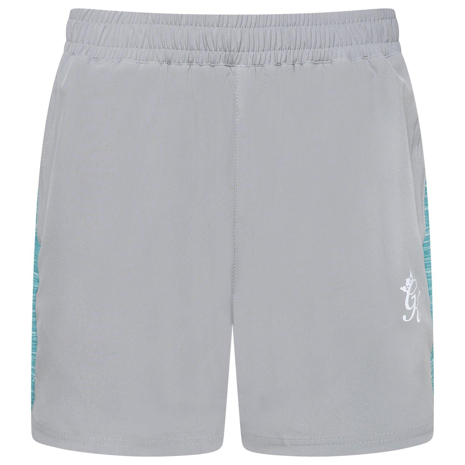 Gym King Men's Energy Space Dye Performance Gym Shorts - Grey/Ocean Blue - Small