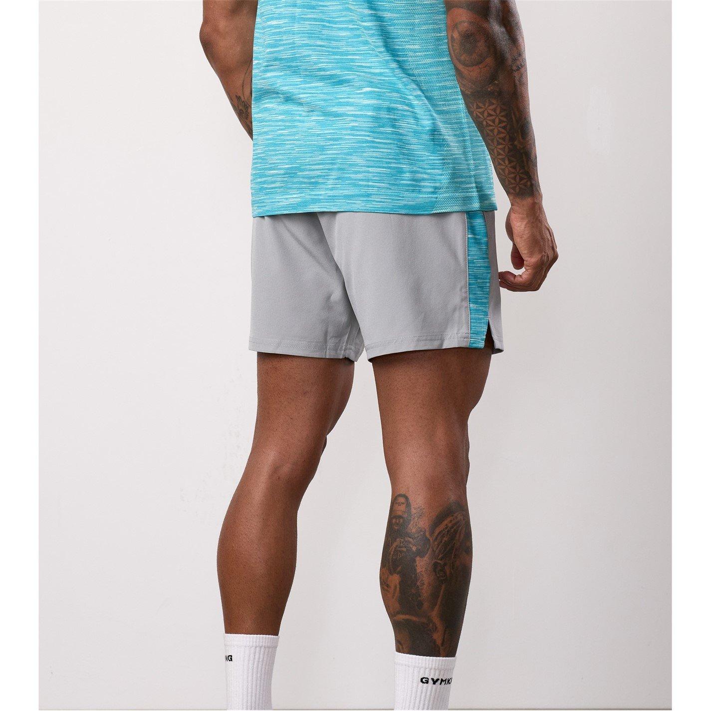 Grey/Ocean Blue - Gym King - Mens Energy Space Dye Performance Gym Shorts - 2