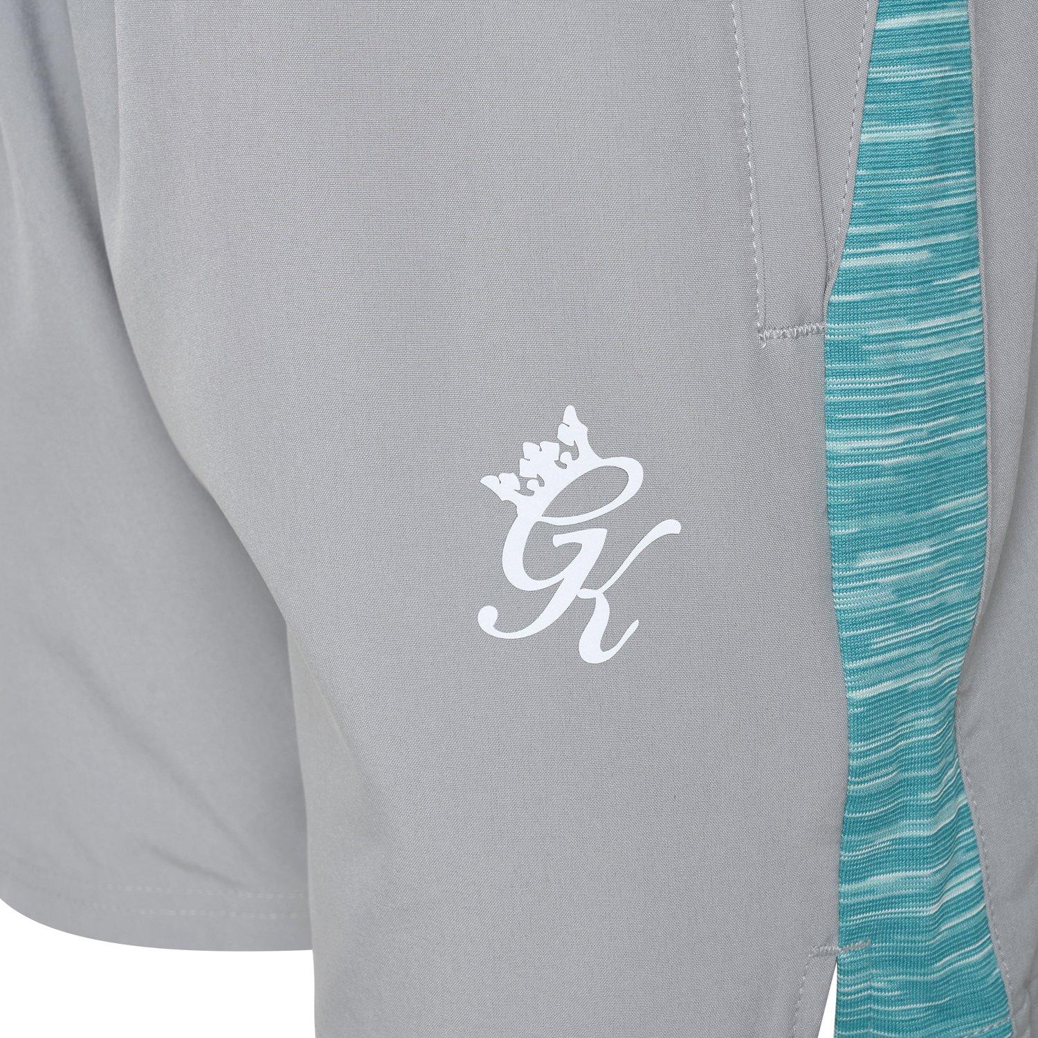 Grey/Ocean Blue - Gym King - Mens Energy Space Dye Performance Gym Shorts - 8