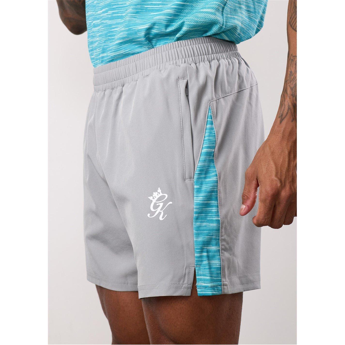 Grey/Ocean Blue - Gym King - Mens Energy Space Dye Performance Gym Shorts - 4