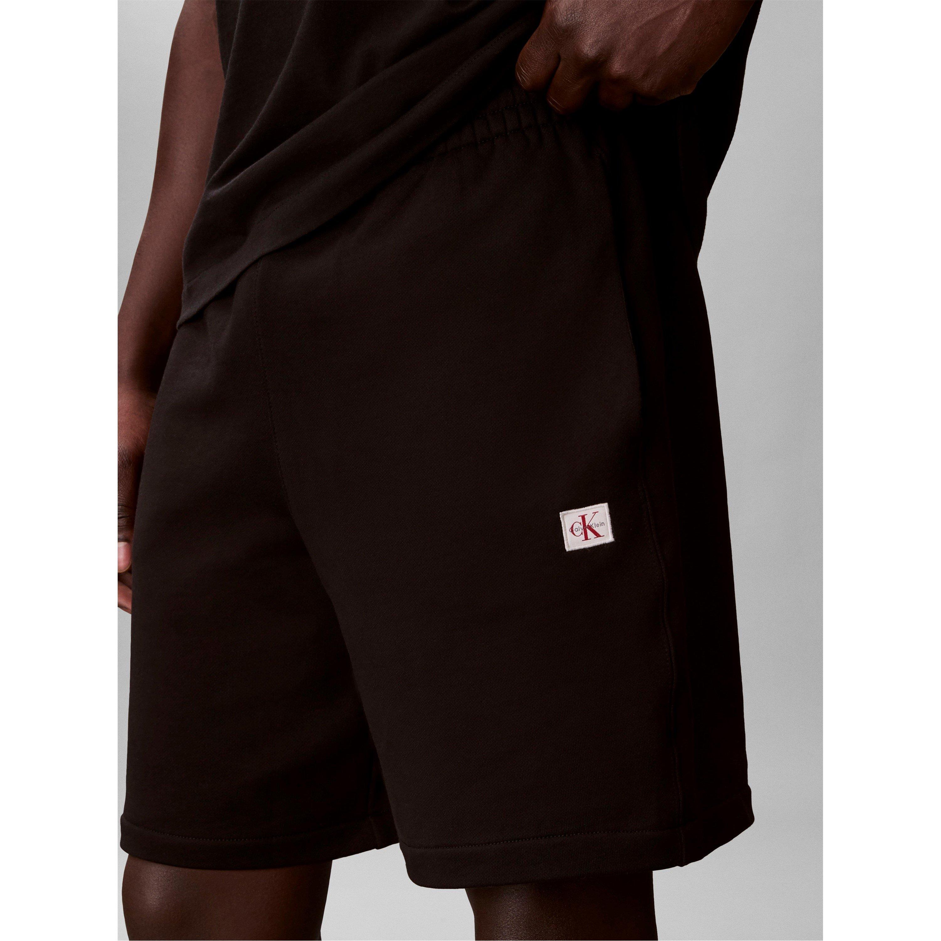 Noir - Calvin Klein Jeans - Men's Woven Badge Fleece Jogger Shorts - 3