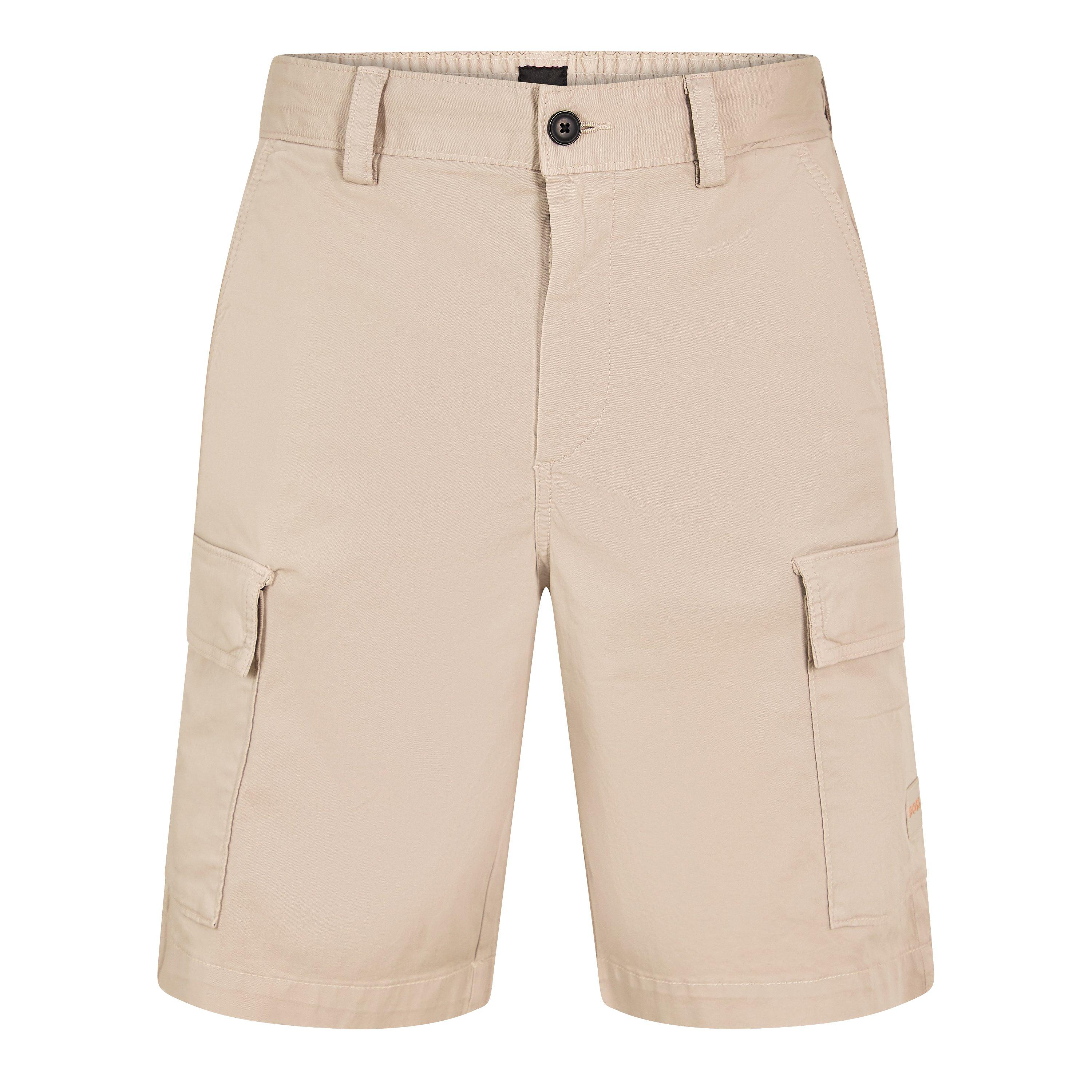 Boss Mens BOSS ORANGE Cargo Shorts with Logo Detail - Light Grey 070 - S