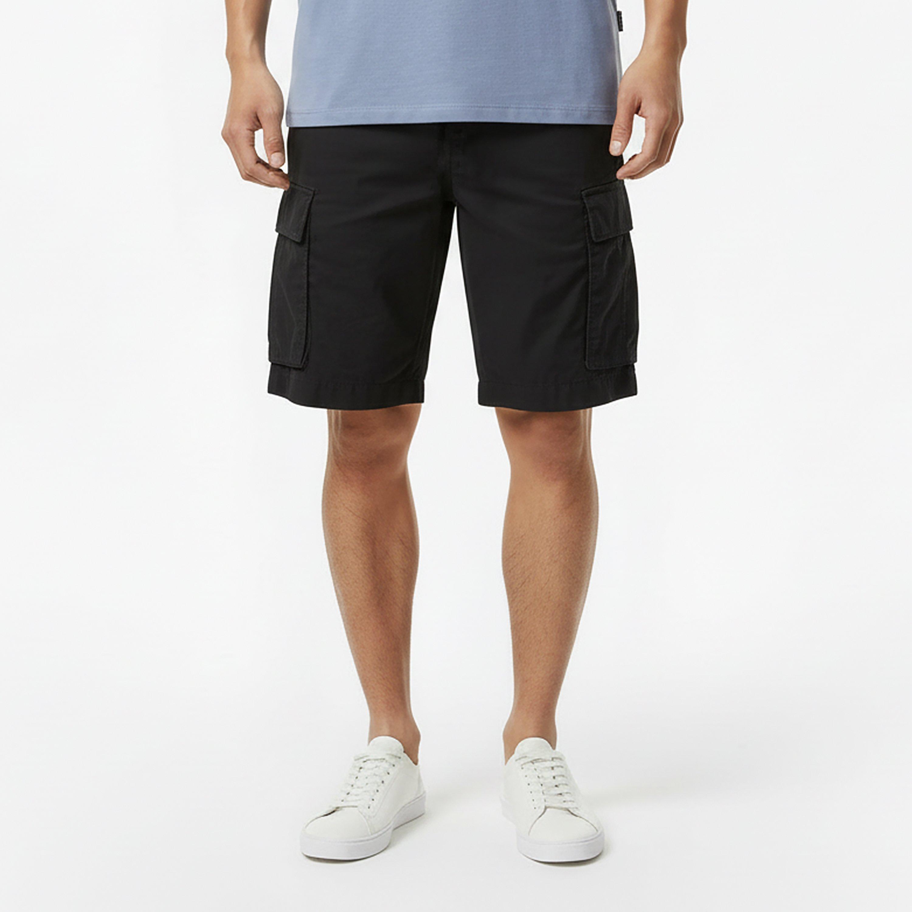 Black 001 - Boss - Mens BOSS ORANGE Cargo Shorts with Logo Detail - 3