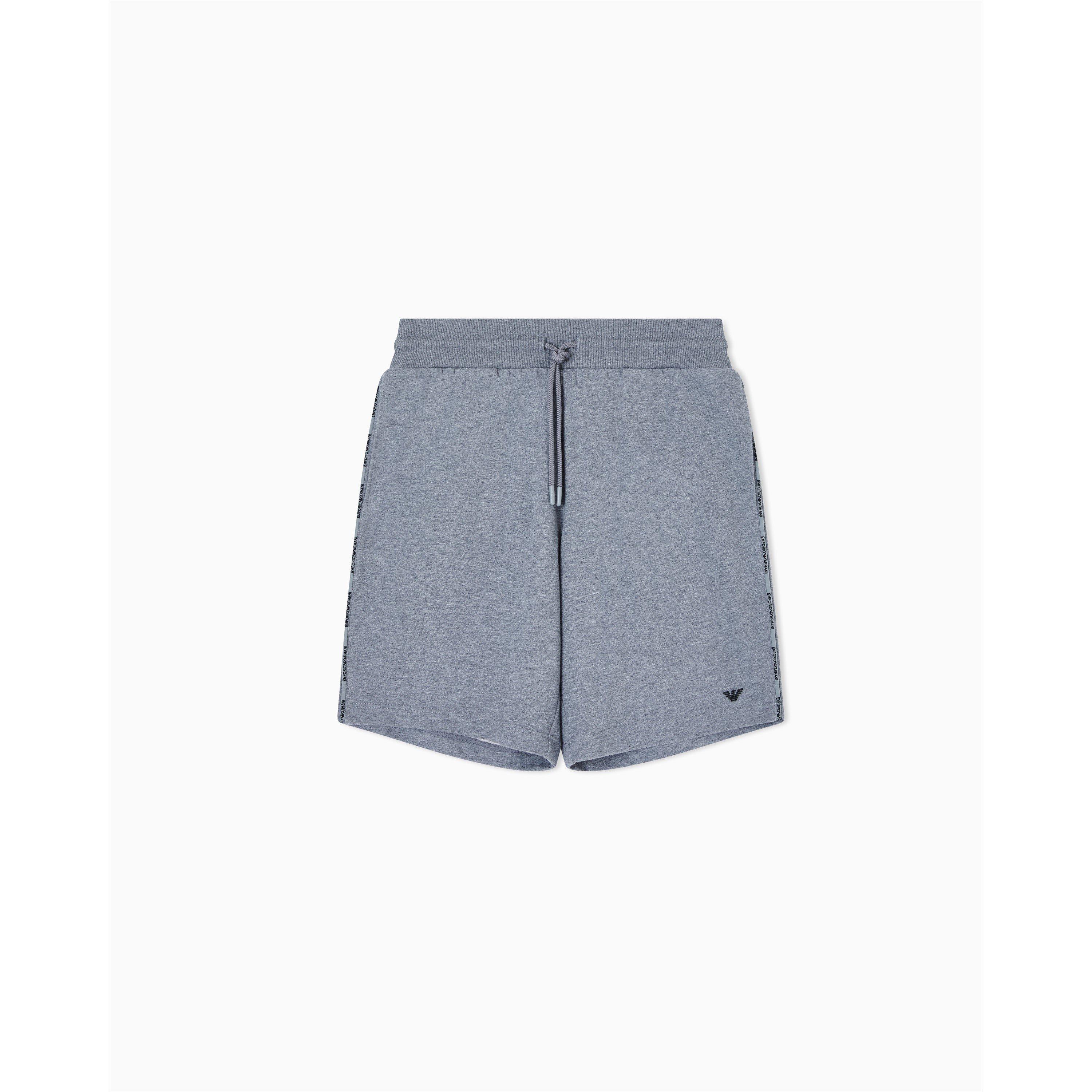 Grey Melange - Emporio Armani - Men's Fleece Jogger Shorts - 1