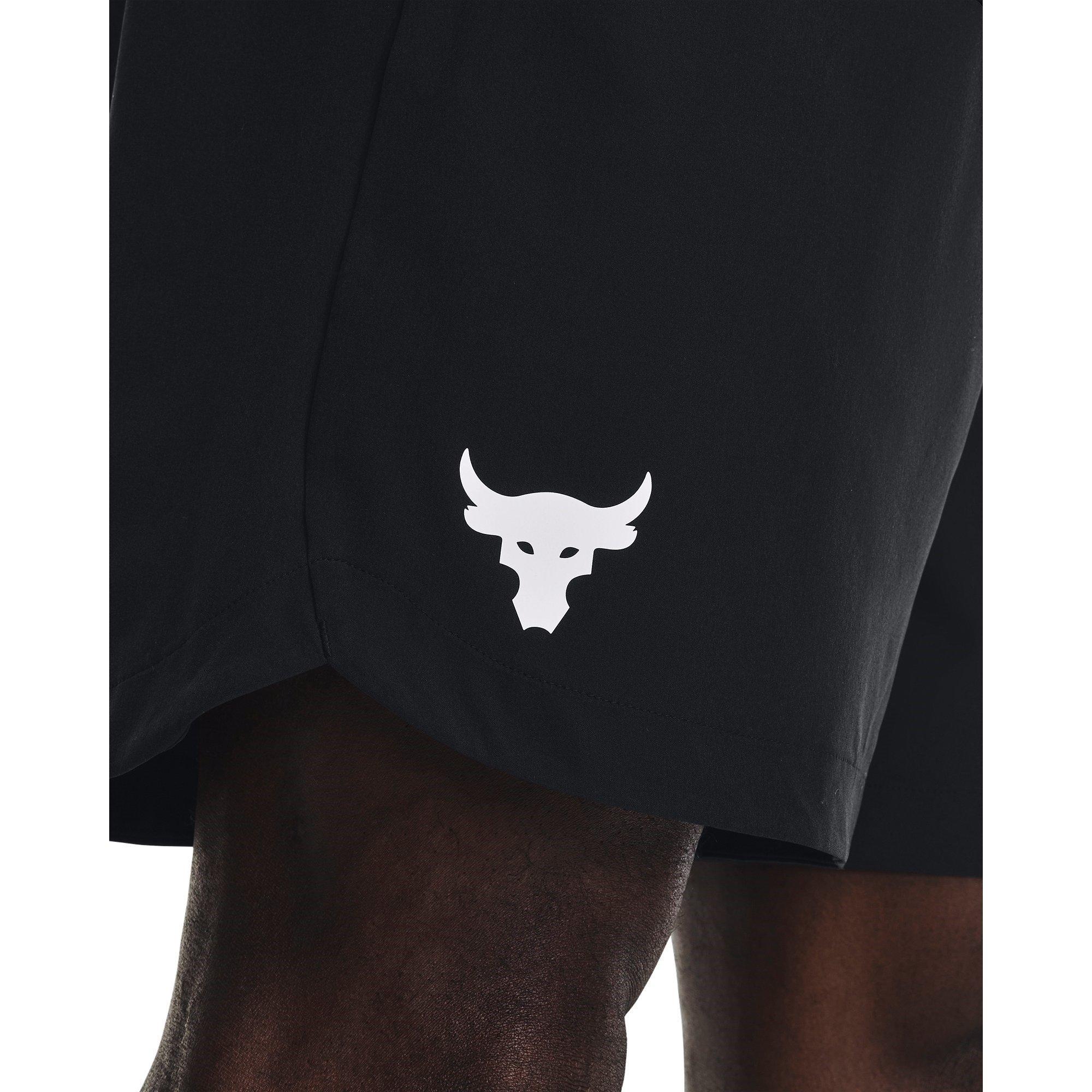 Black/White - Under Armour - Rock Woven Performance Gym Shorts - 6