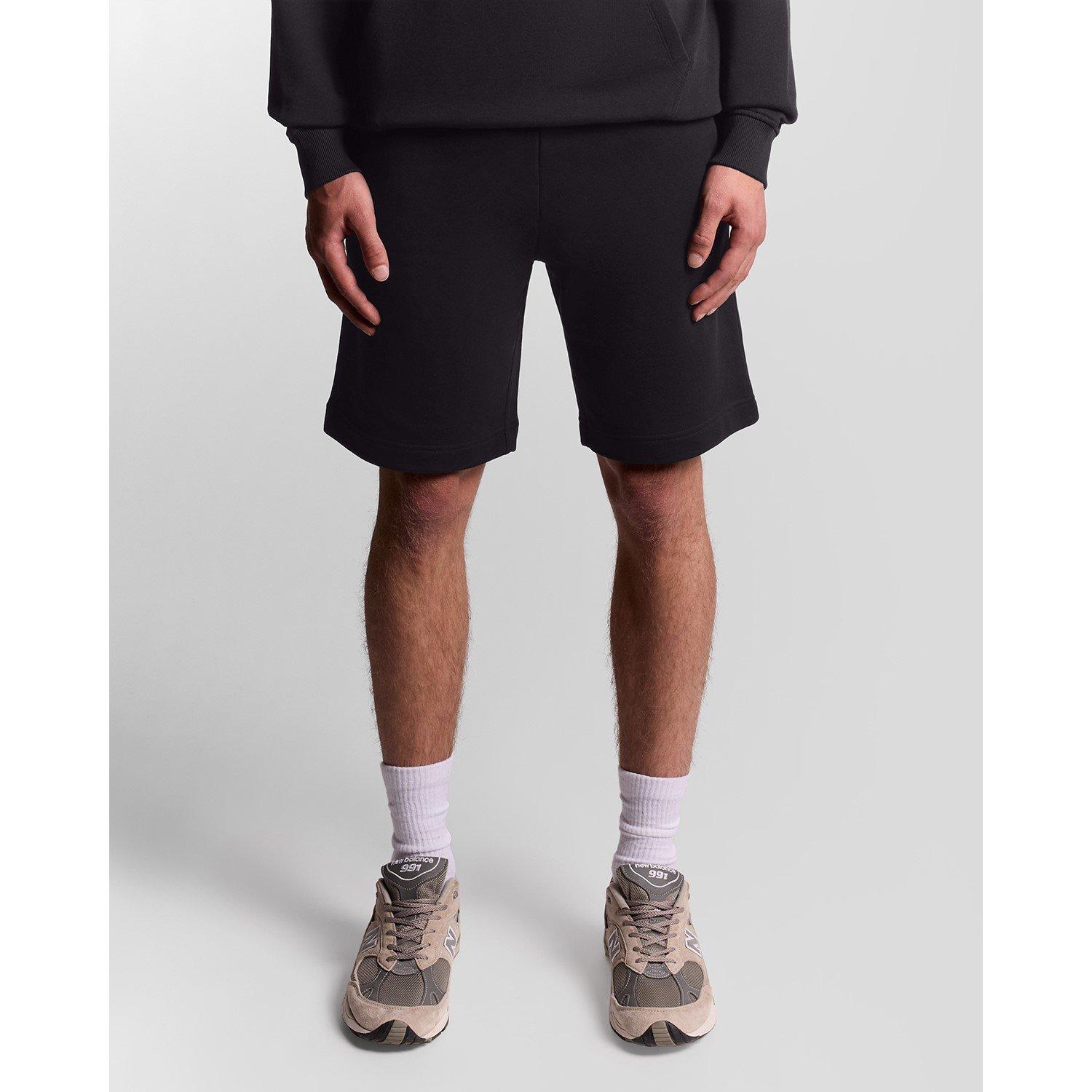 Jet Black - Lyle and Scott - Men's Fleece Jogger Shorts - 1