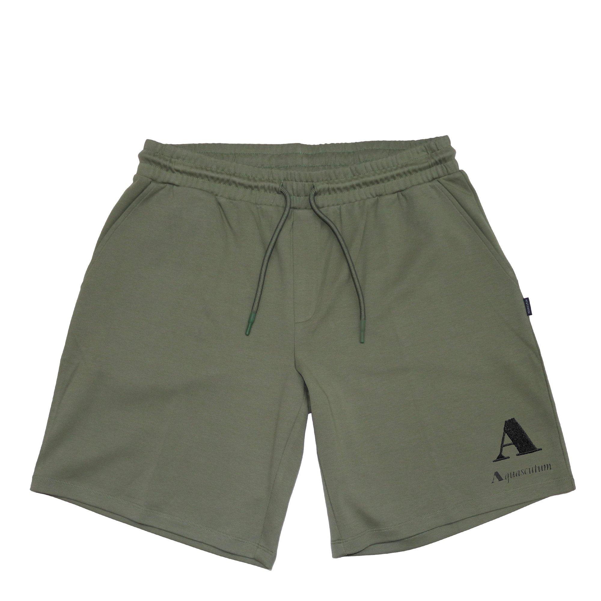 Military Green - Aquascutum - Men's Fleece Jogger Shorts - 1