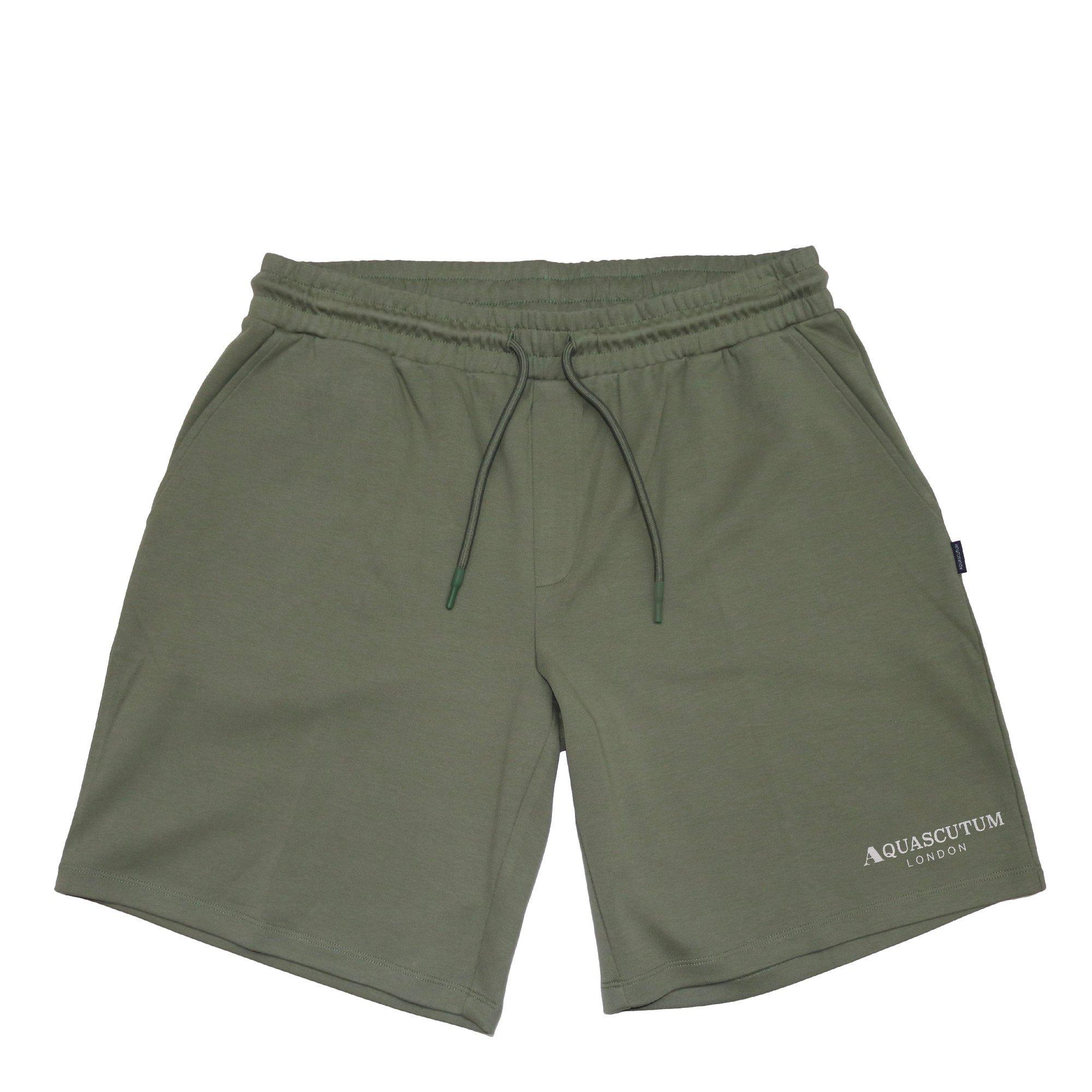 Military Green - Aquascutum - Men's Fleece Jogger Shorts - 1