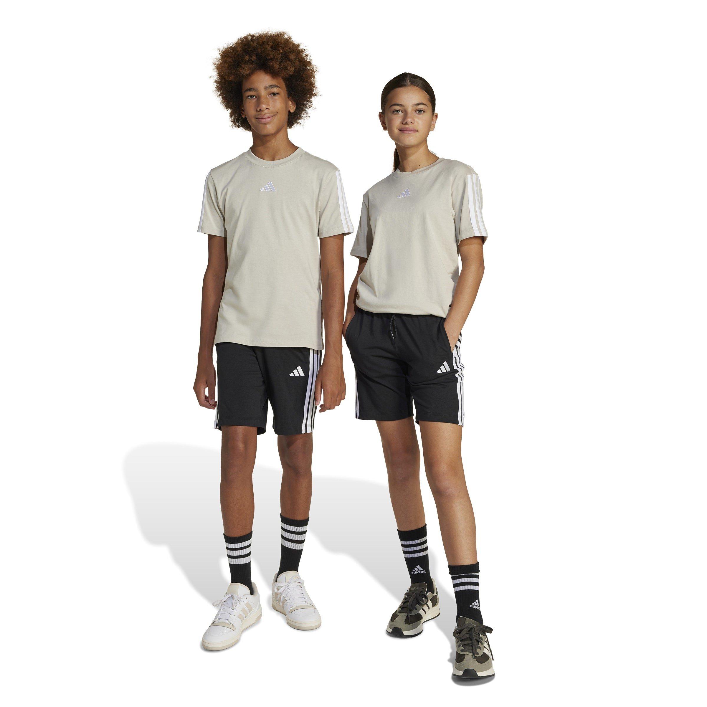 Black/White - adidas - Essentials 3 Stripe Jersey Short Juniors - 2