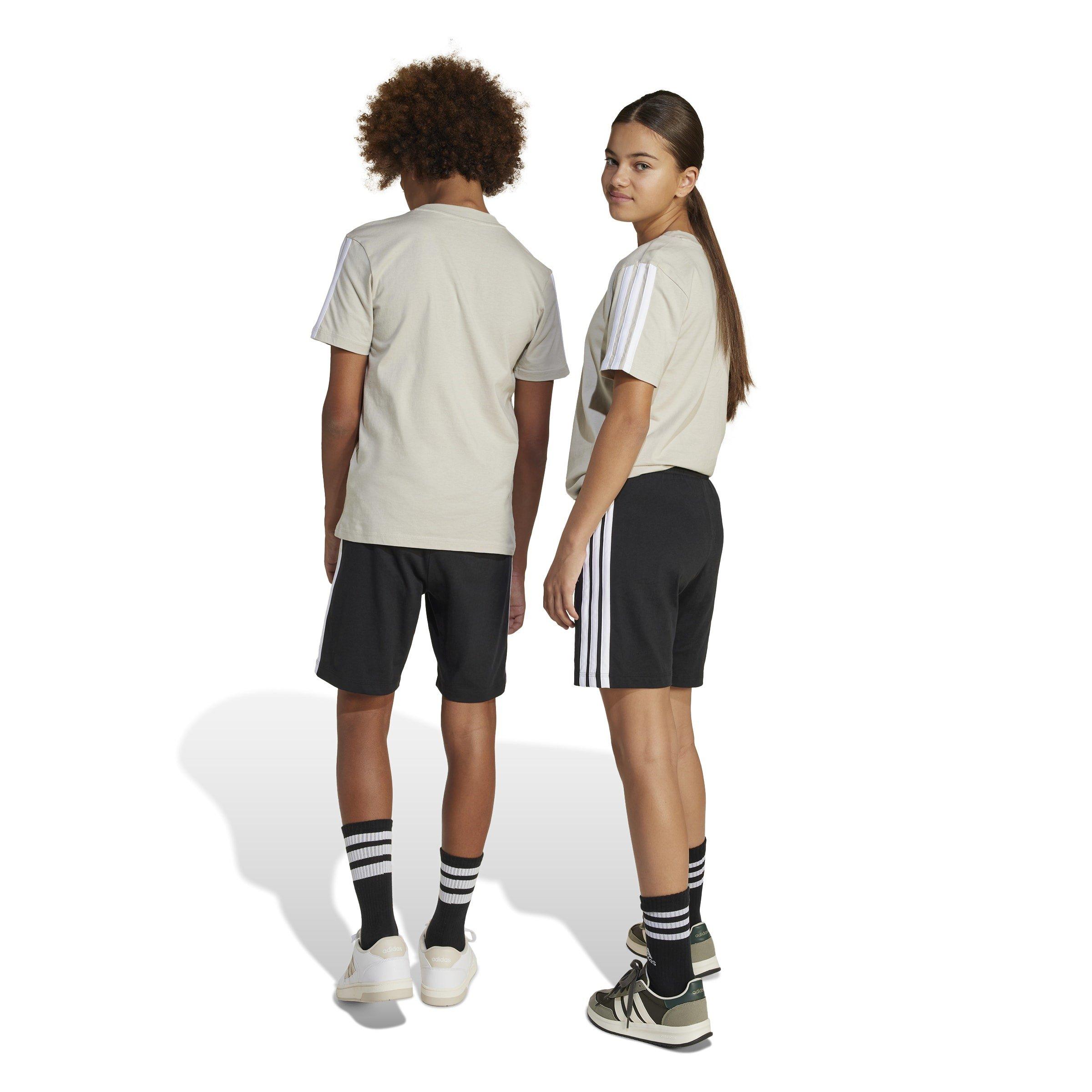 Black/White - adidas - Essentials 3 Stripe Jersey Short Juniors - 3