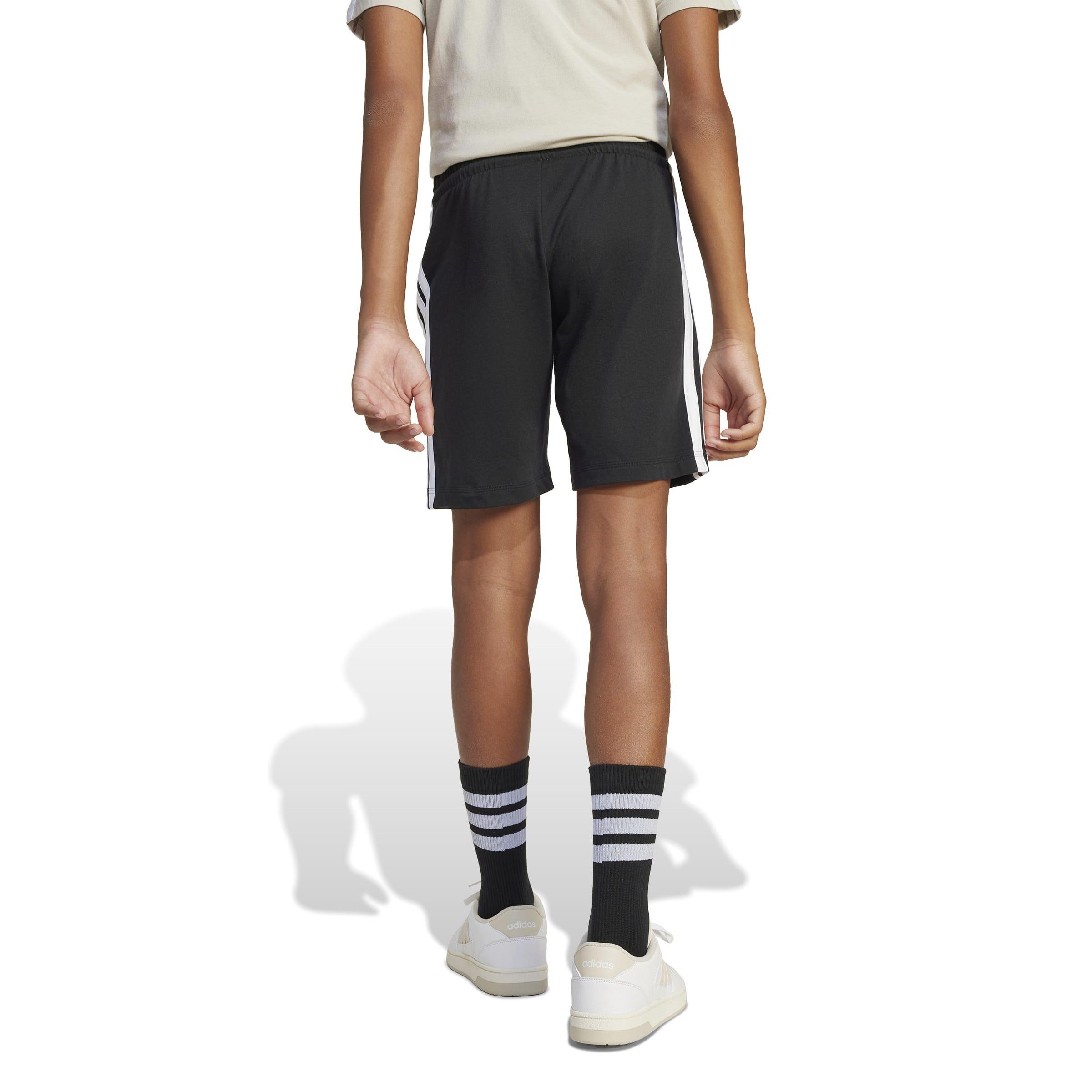 Black/White - adidas - Essentials 3 Stripe Jersey Short Juniors - 5