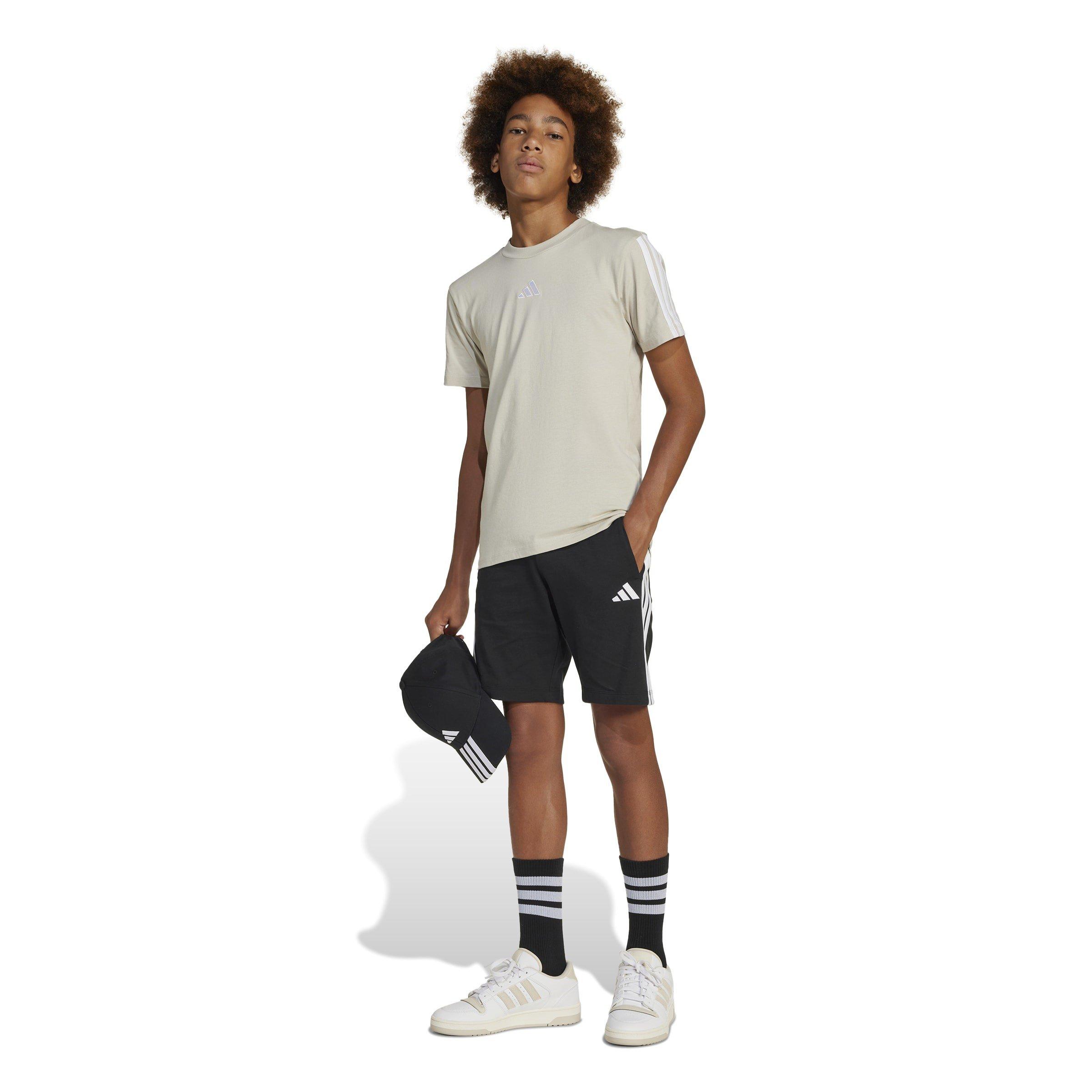 Black/White - adidas - Essentials 3 Stripe Jersey Short Juniors - 6