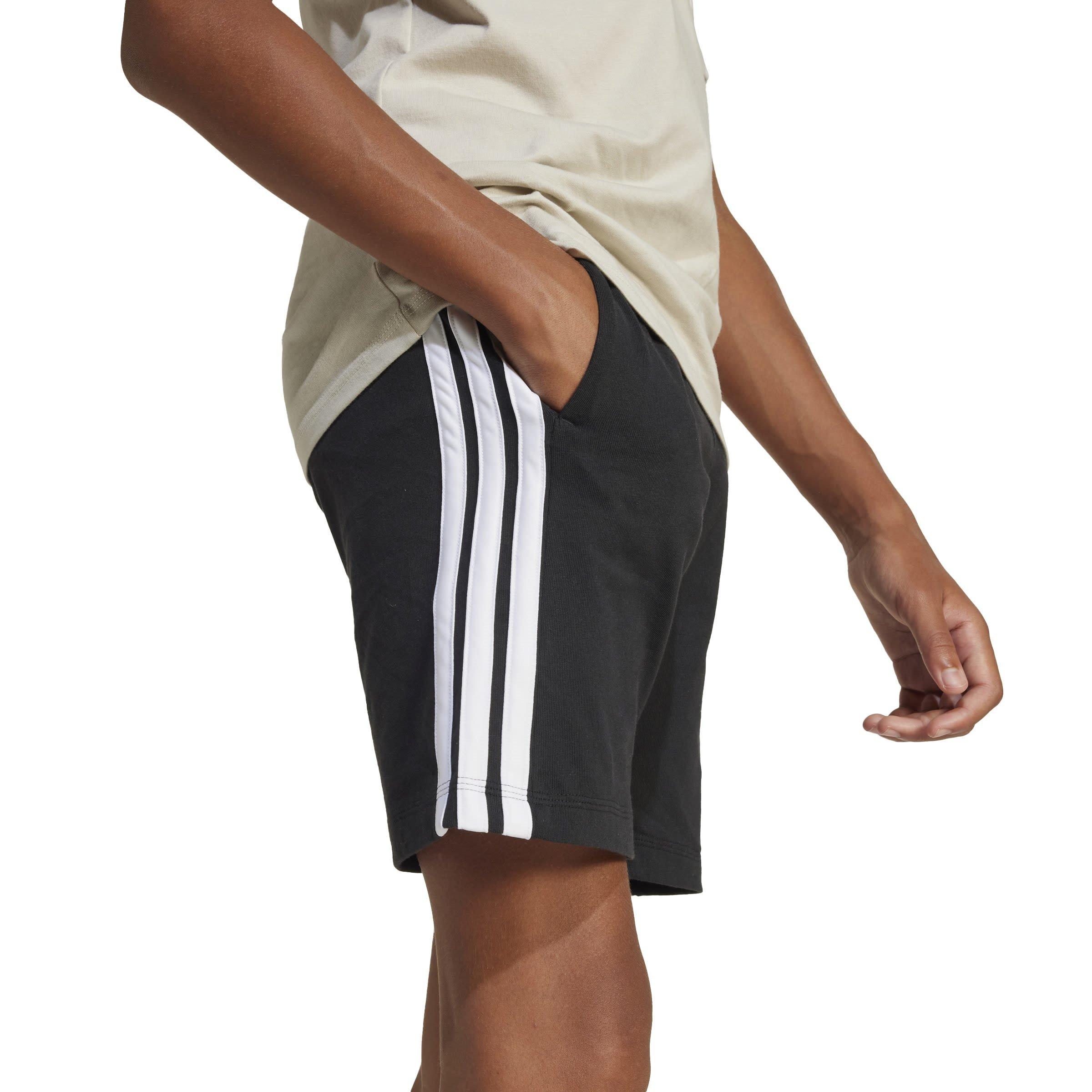 Black/White - adidas - Essentials 3 Stripe Jersey Short Juniors - 8