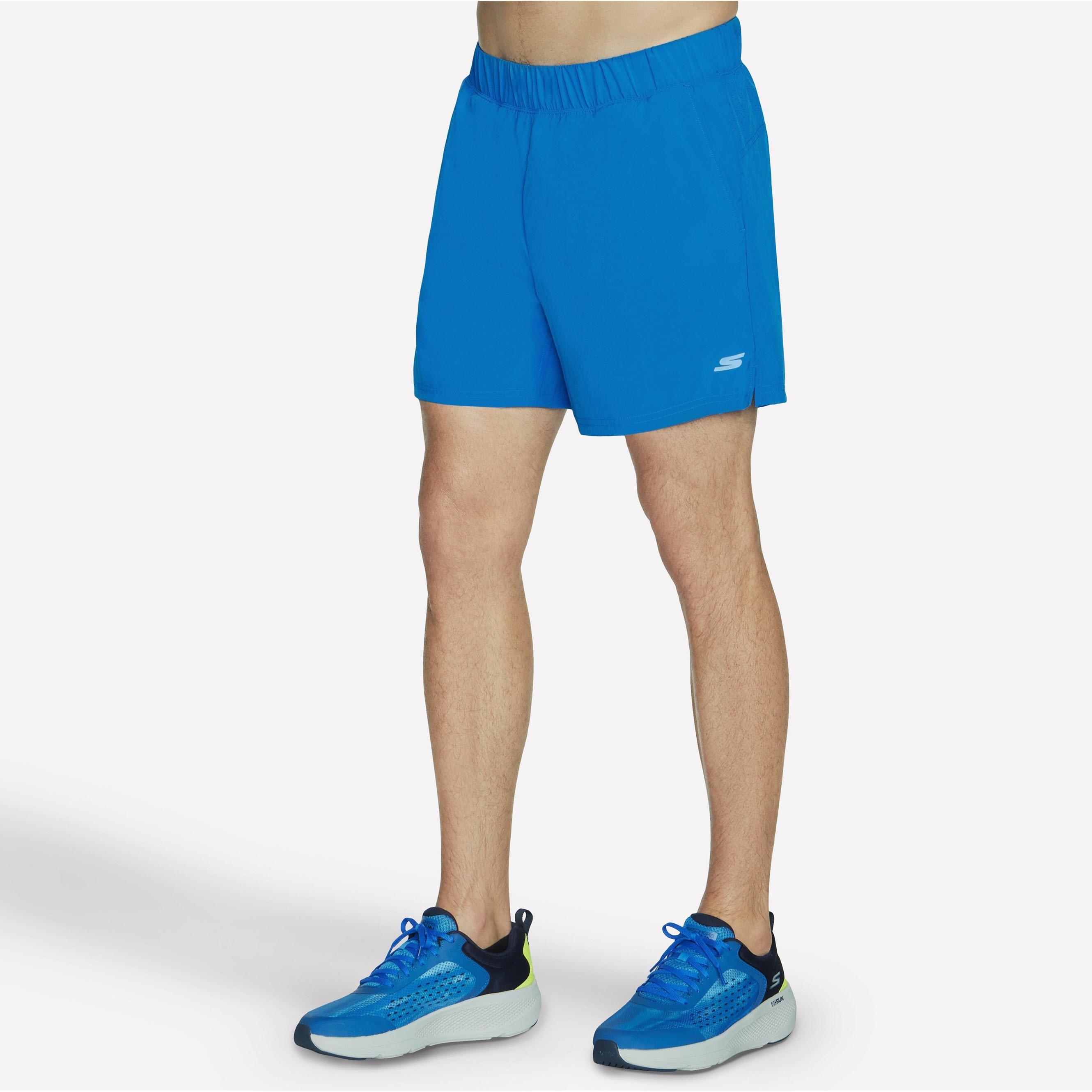 Blauw/Groen - Skechers - Skechers Performance Mesh 8 Short Gym Mens - 3