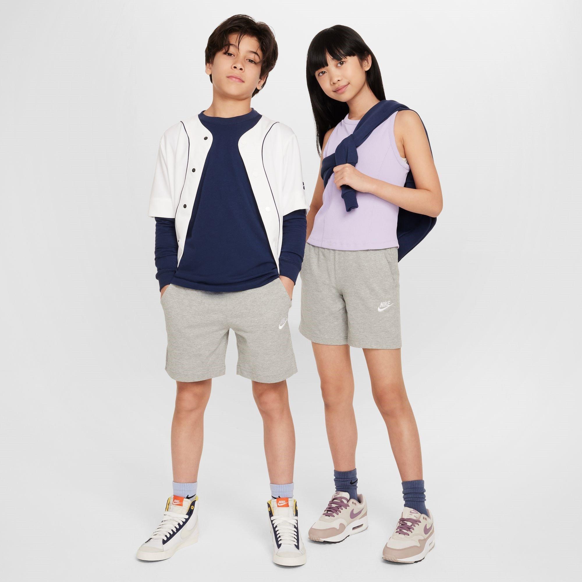 Grey/White - Nike - Sportswear Jersey Shorts Junior Boys - 5