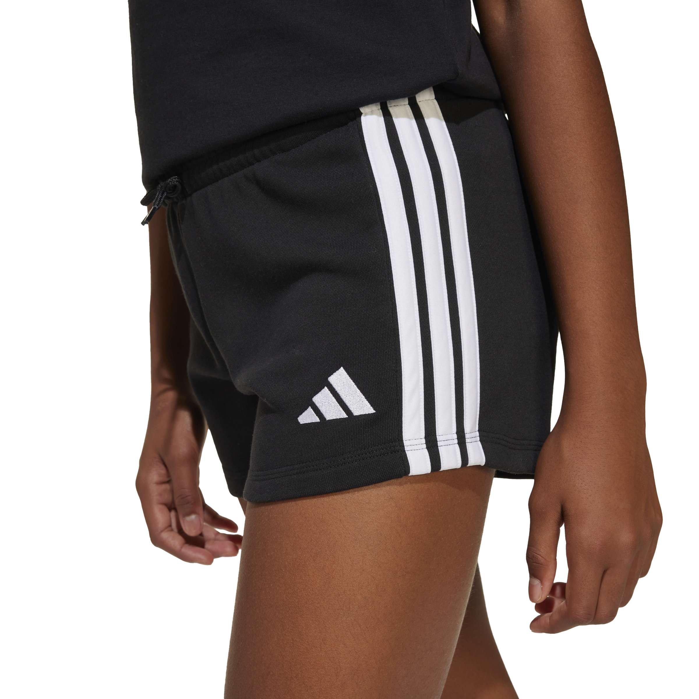 Black/White - adidas - Kids' 3S Cotton Jogger Shorts - 4