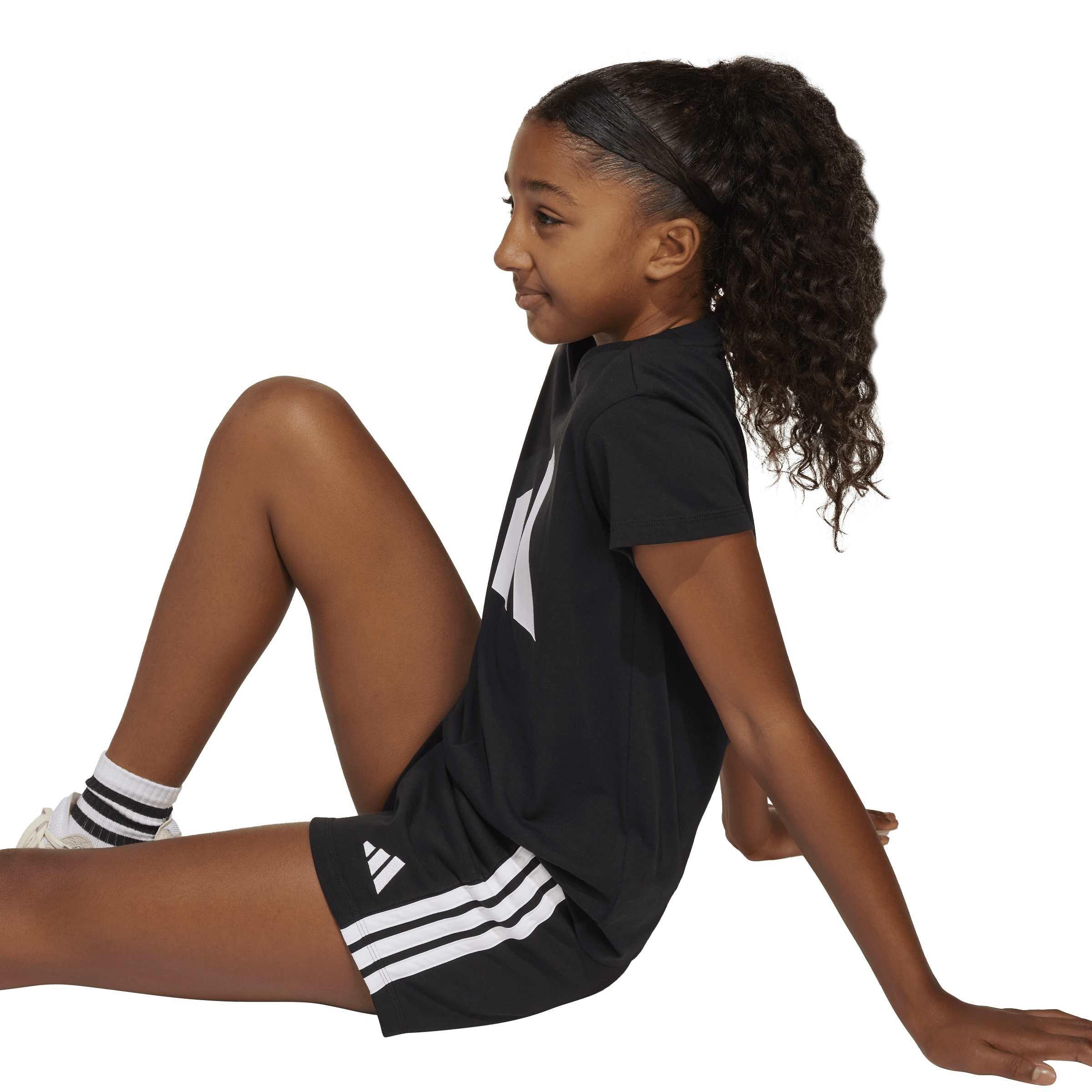 Black/White - adidas - Kids' 3S Cotton Jogger Shorts - 5