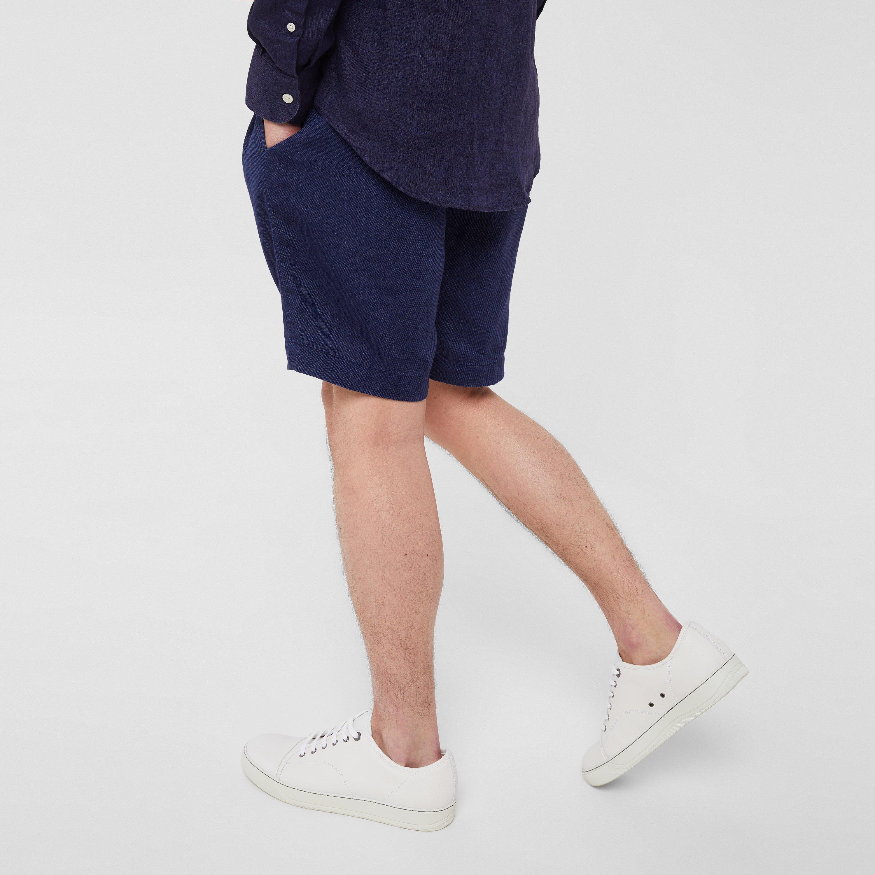 Navy Blue - Frescobol Carioca - Linen Shorts - 4