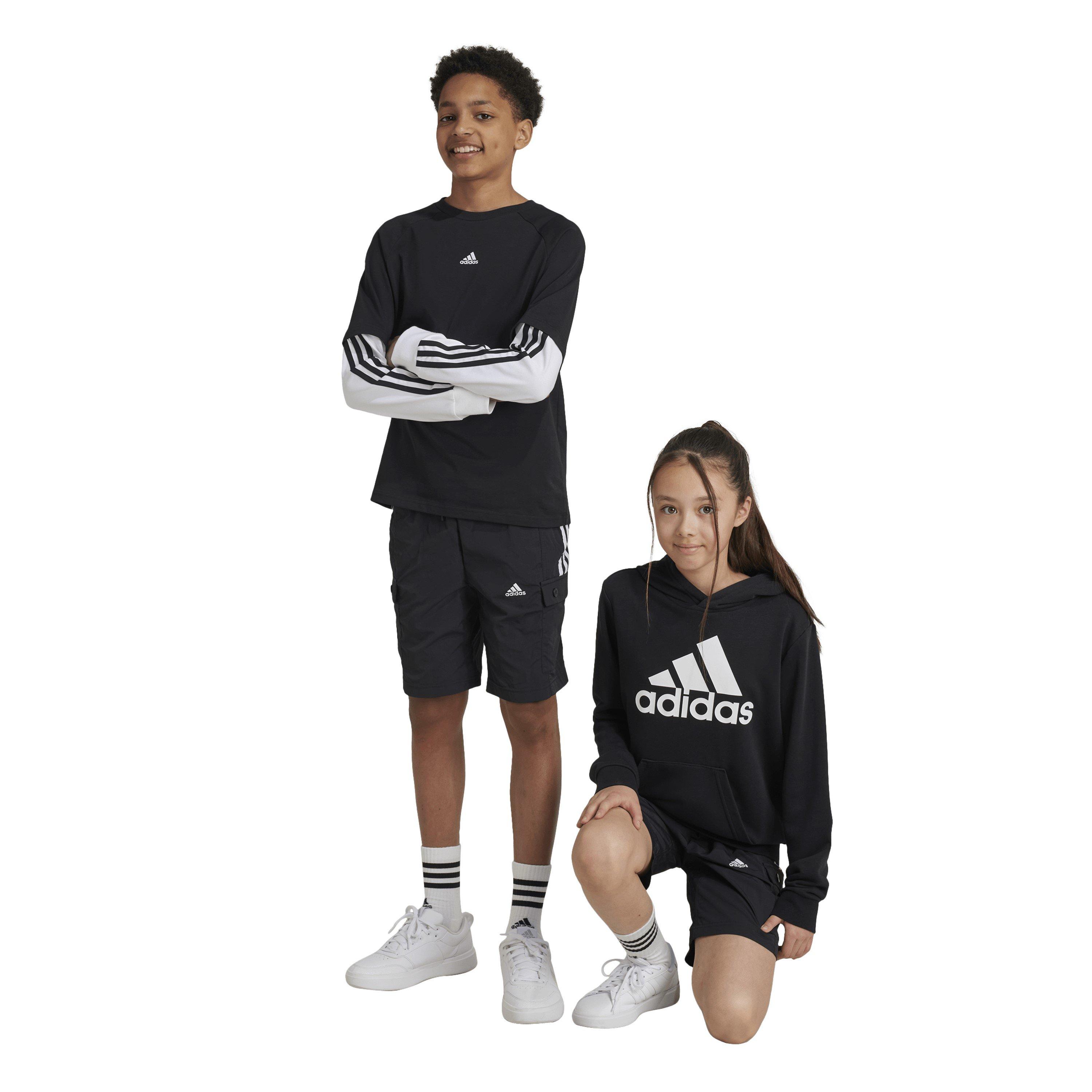 Black/White - adidas - Kids Jersey Jogger Shorts - 2