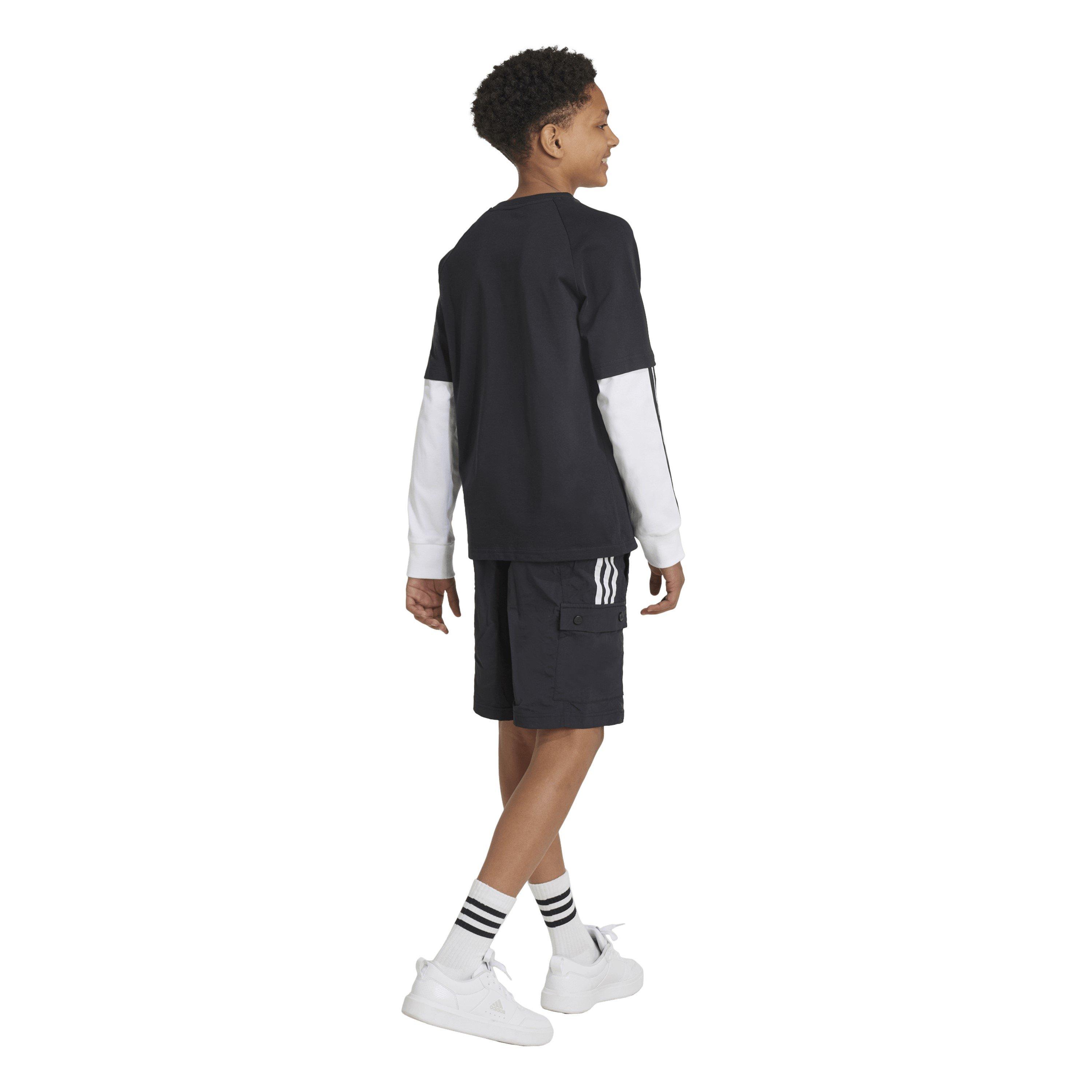 Black/White - adidas - Kids Jersey Jogger Shorts - 5