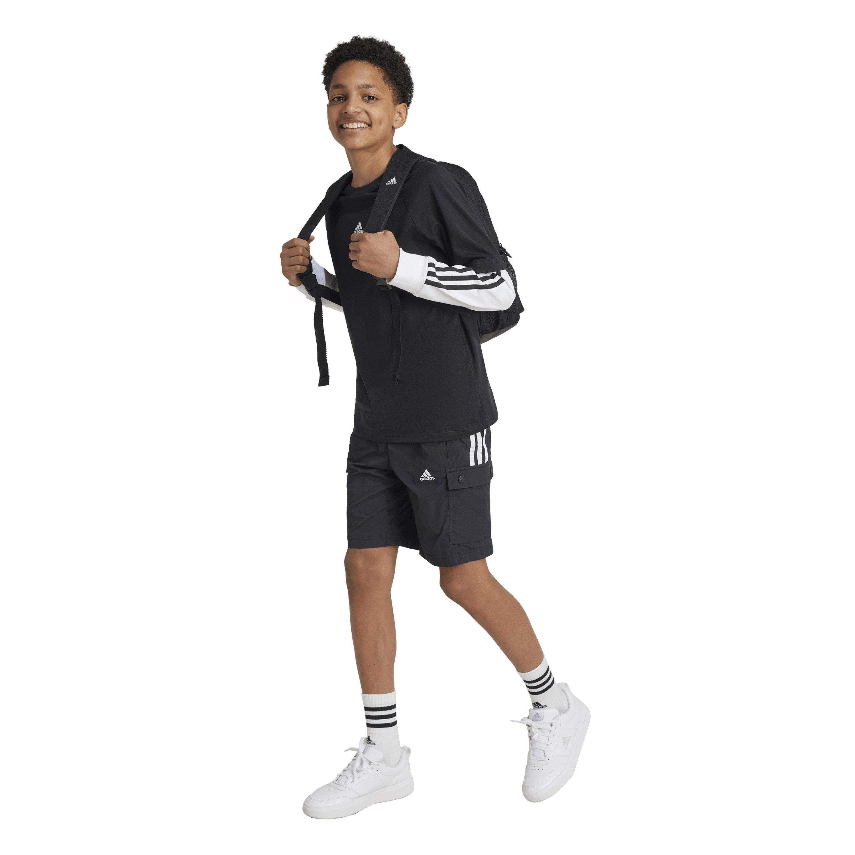 Black/White - adidas - Kids Jersey Jogger Shorts - 7