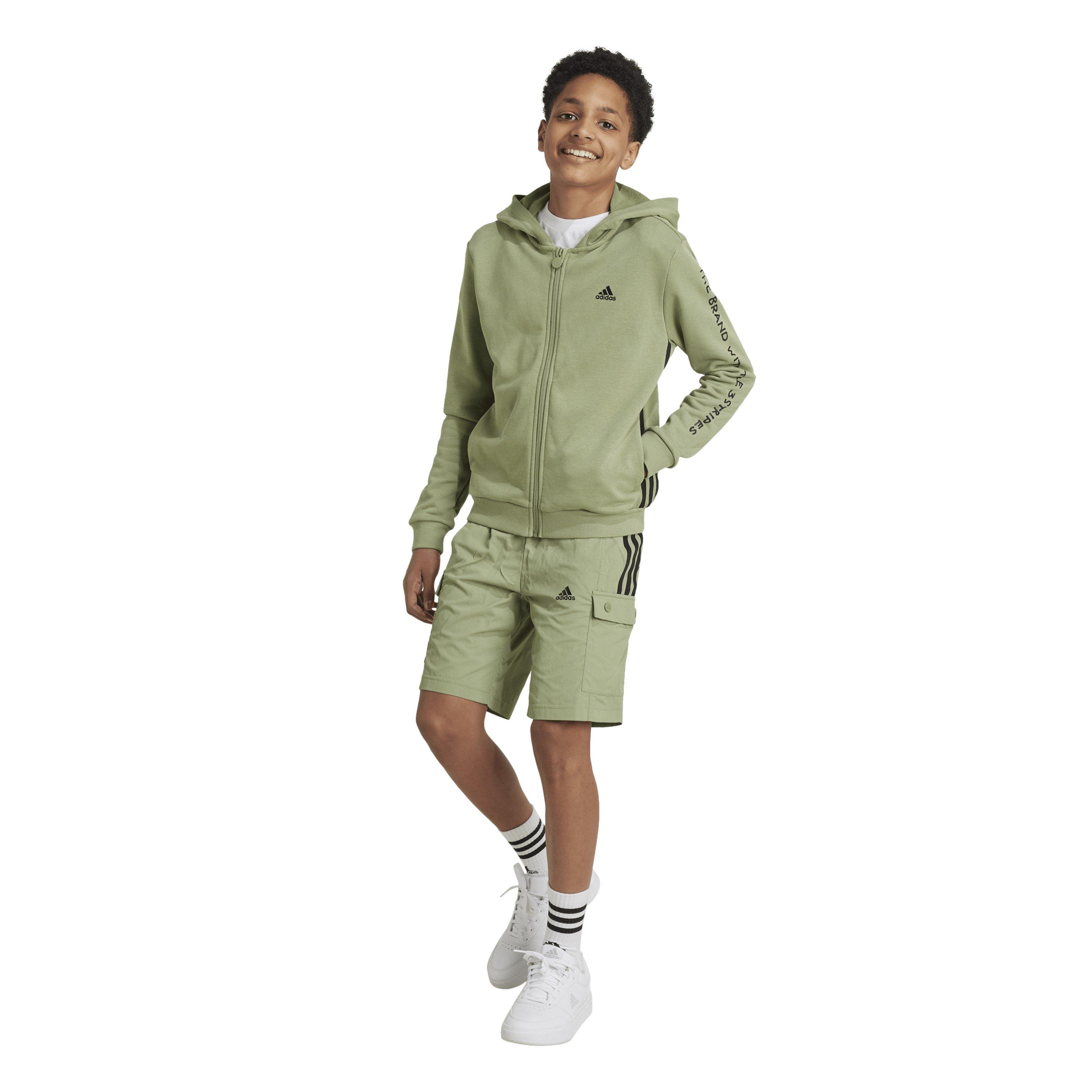 Green/Black - adidas - Unisex Kids Jersey Jogger Shorts - 4