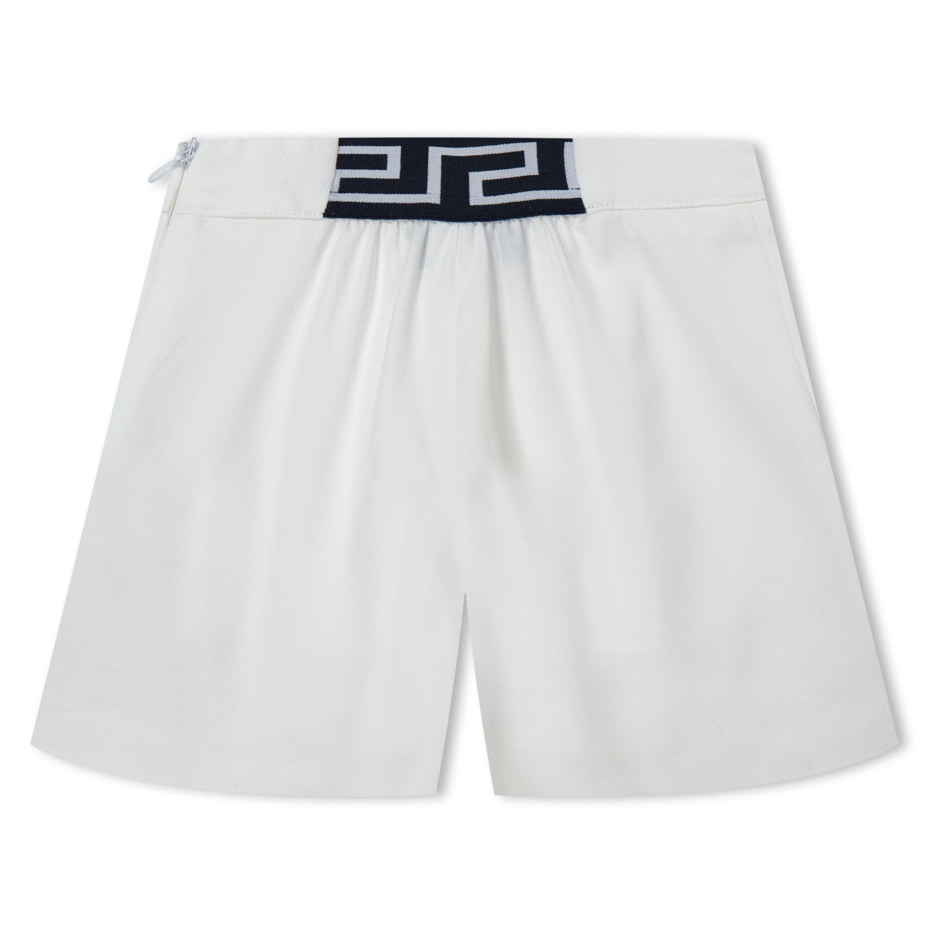 White 1W010 - Versace - Unisex Kids' Logo Fleece Jogger Shorts - 2
