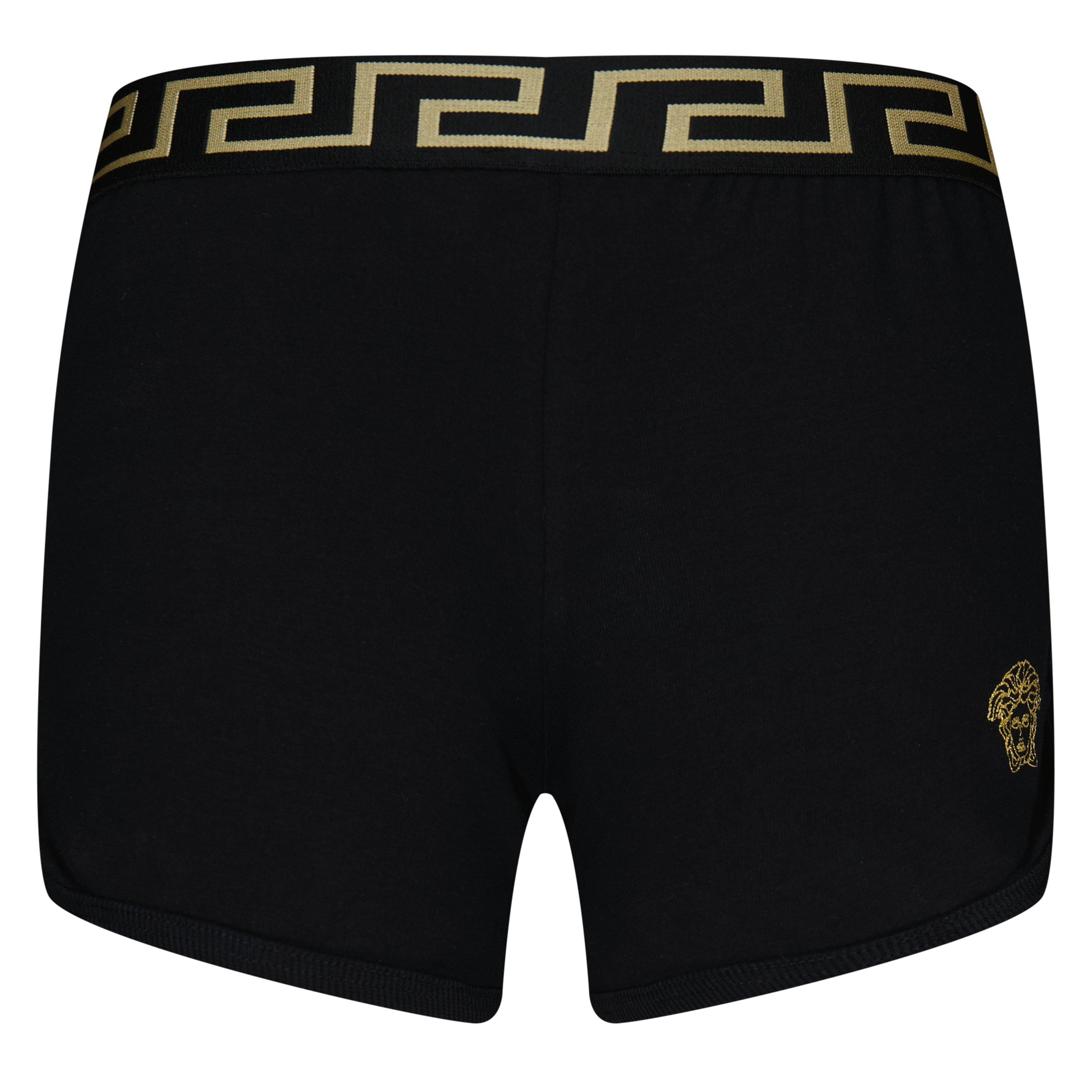 Versace  Kids' Logo Fleece Jogger Shorts - Blk/Gld 2B130 - Size 10Y