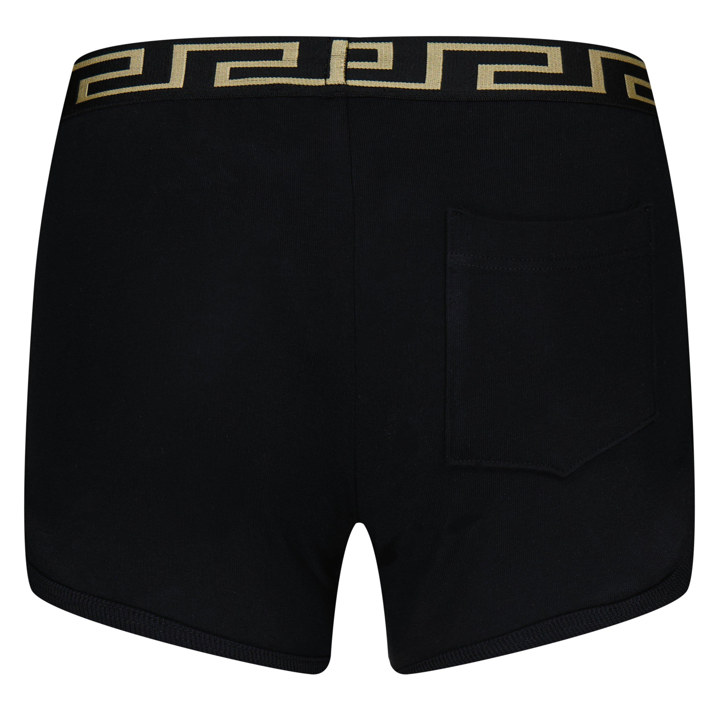 Blk/Gld 2B130 - Versace - Unisex Kids' Logo Fleece Jogger Shorts - 2