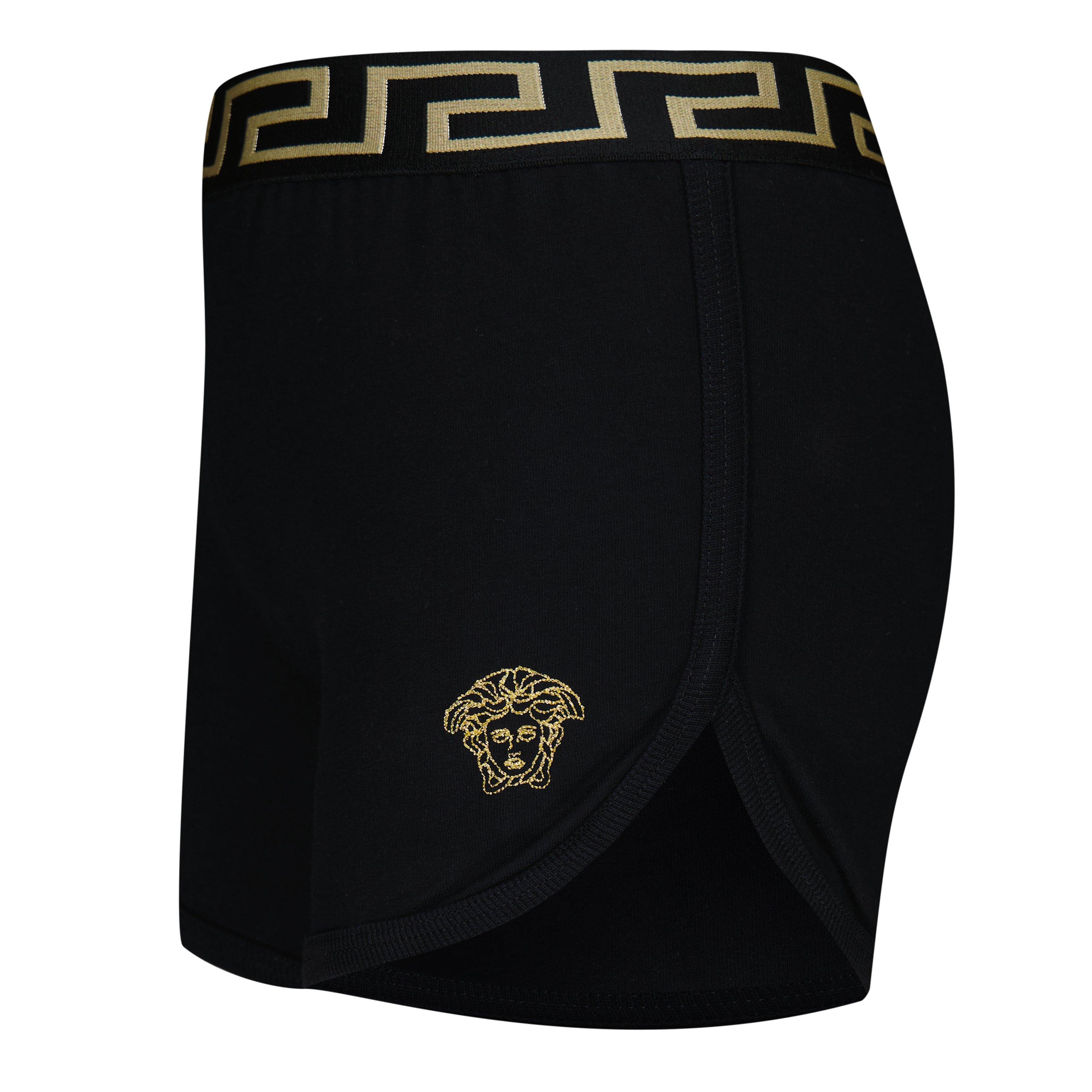 Blk/Gld 2B130 - Versace - Unisex Kids' Logo Fleece Jogger Shorts - 3
