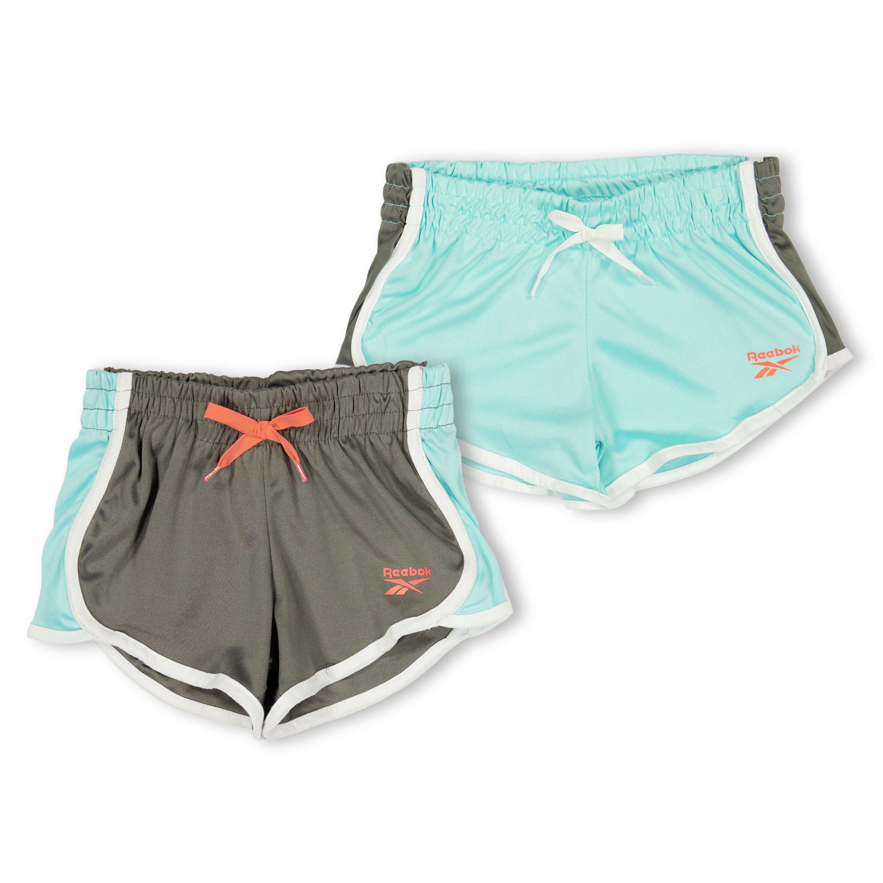 Reebok Girls Kids' Blckd Jogger Jersey Shorts - Aruba Blue - 7-8 (S)