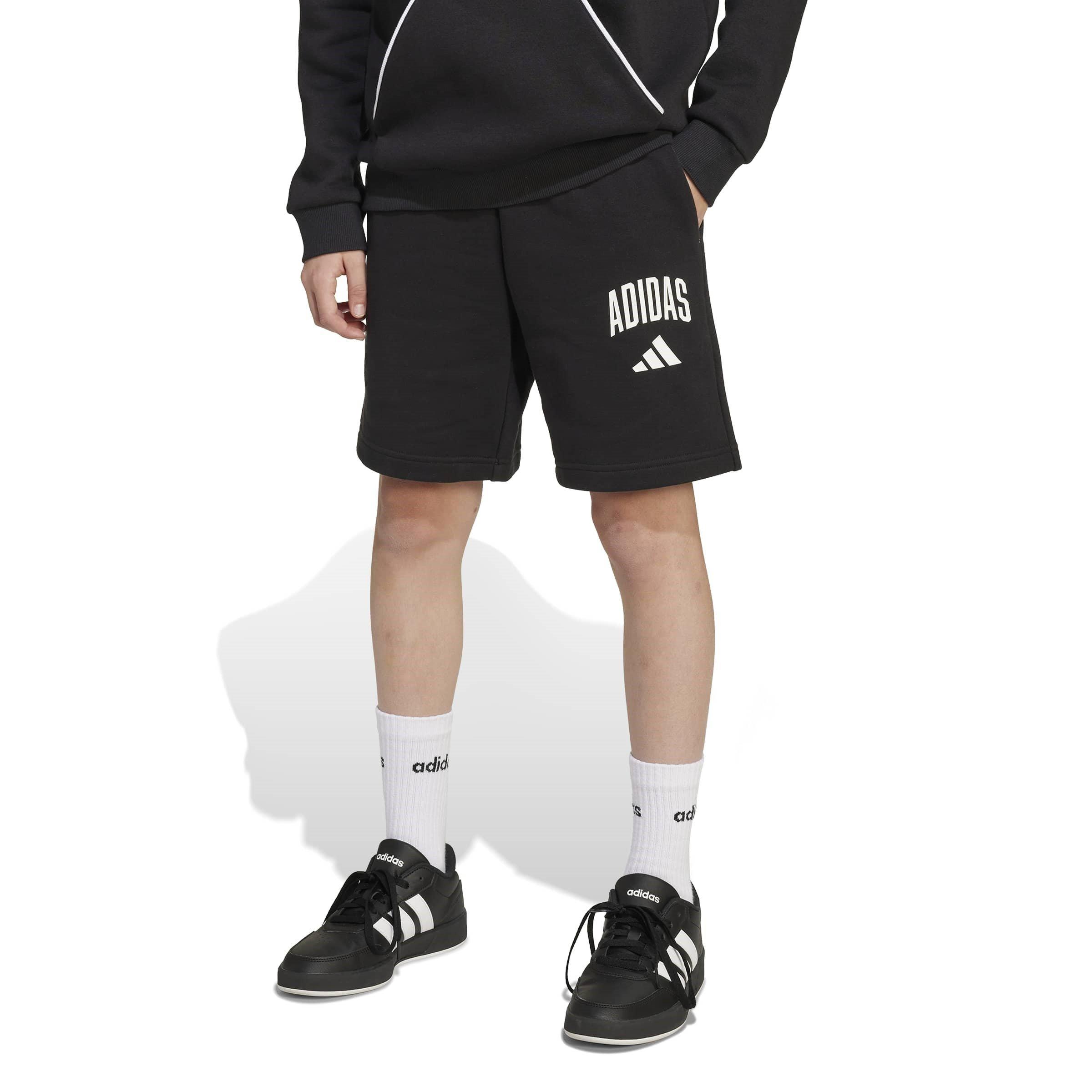 Schwarz/Weiß - adidas - Unisex Kids' Jersey Jogger Shorts - 4