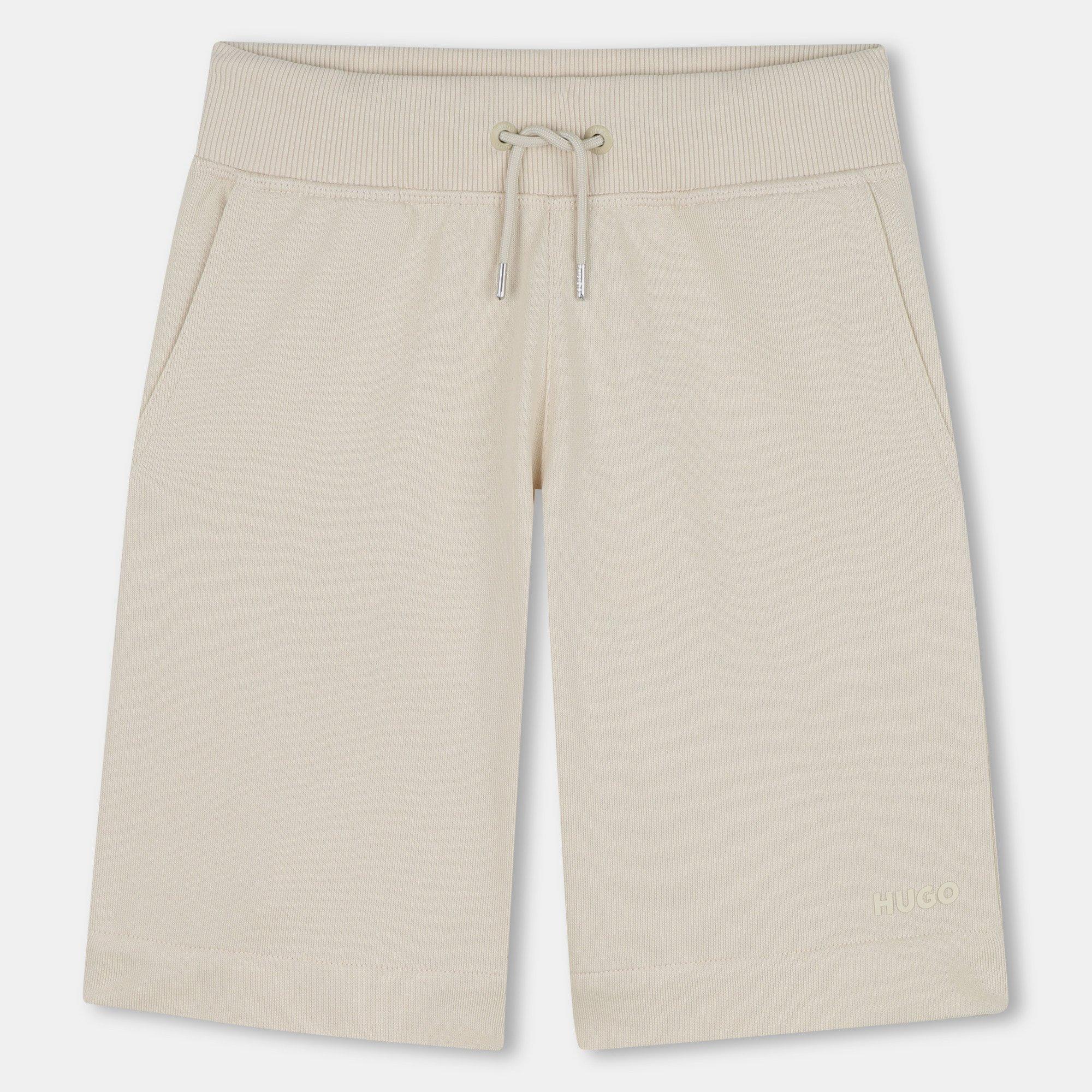 Hugo Kids' 's Fleece Jogger Shorts - Stone 255 - Size 10Y