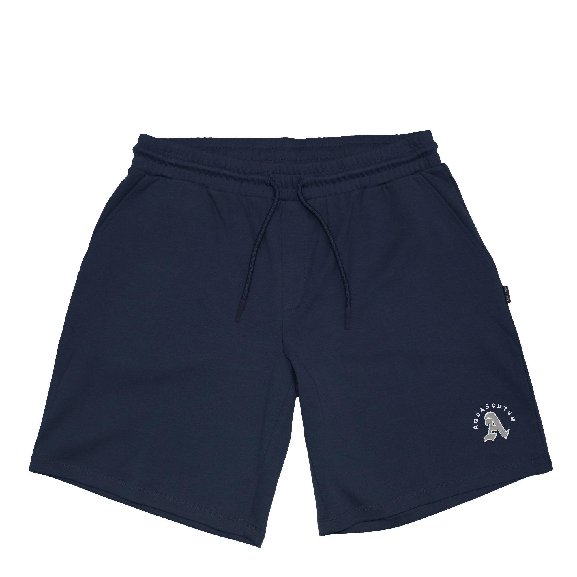 Navy - Aquascutum - Men's Fleece Jogger Shorts - 1
