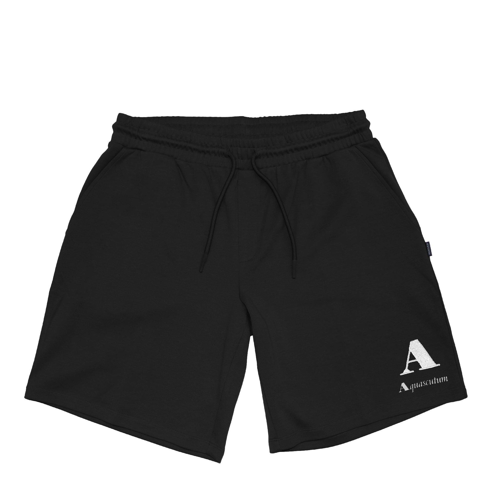 Black - Aquascutum - Men's Fleece Jogger Shorts - 1
