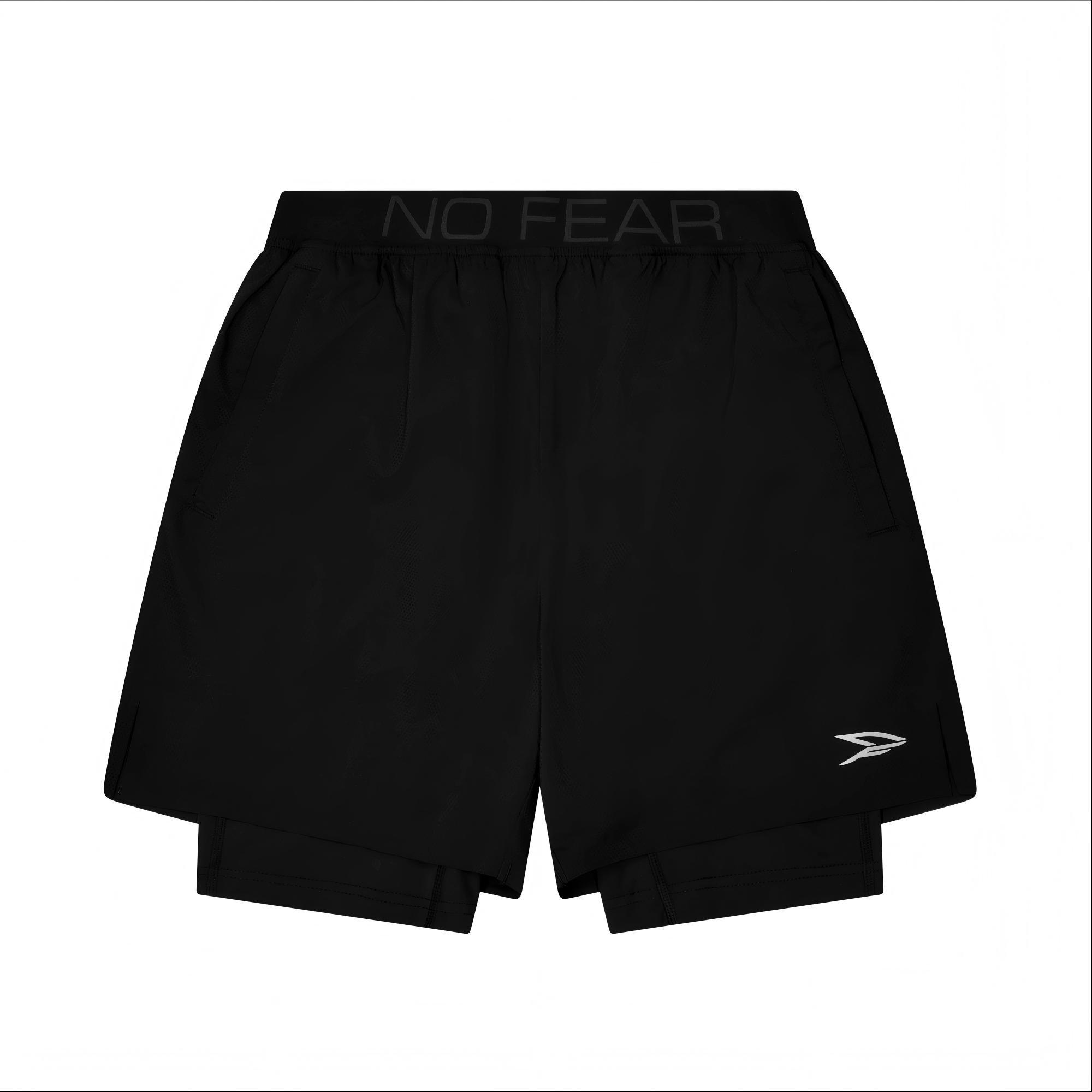 Black - No Fear - No Fear 2-in-1 Compression Shorts Mens - 1