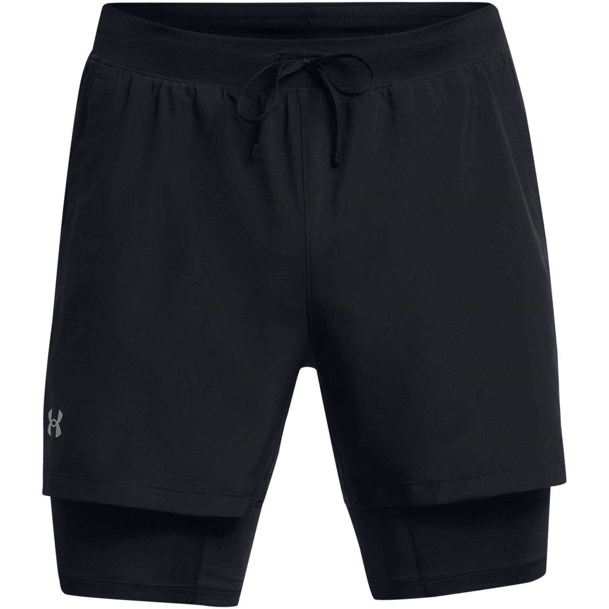 Black - Under Armour - UA Launch Mens 2-in-1 5in Shorts - 1