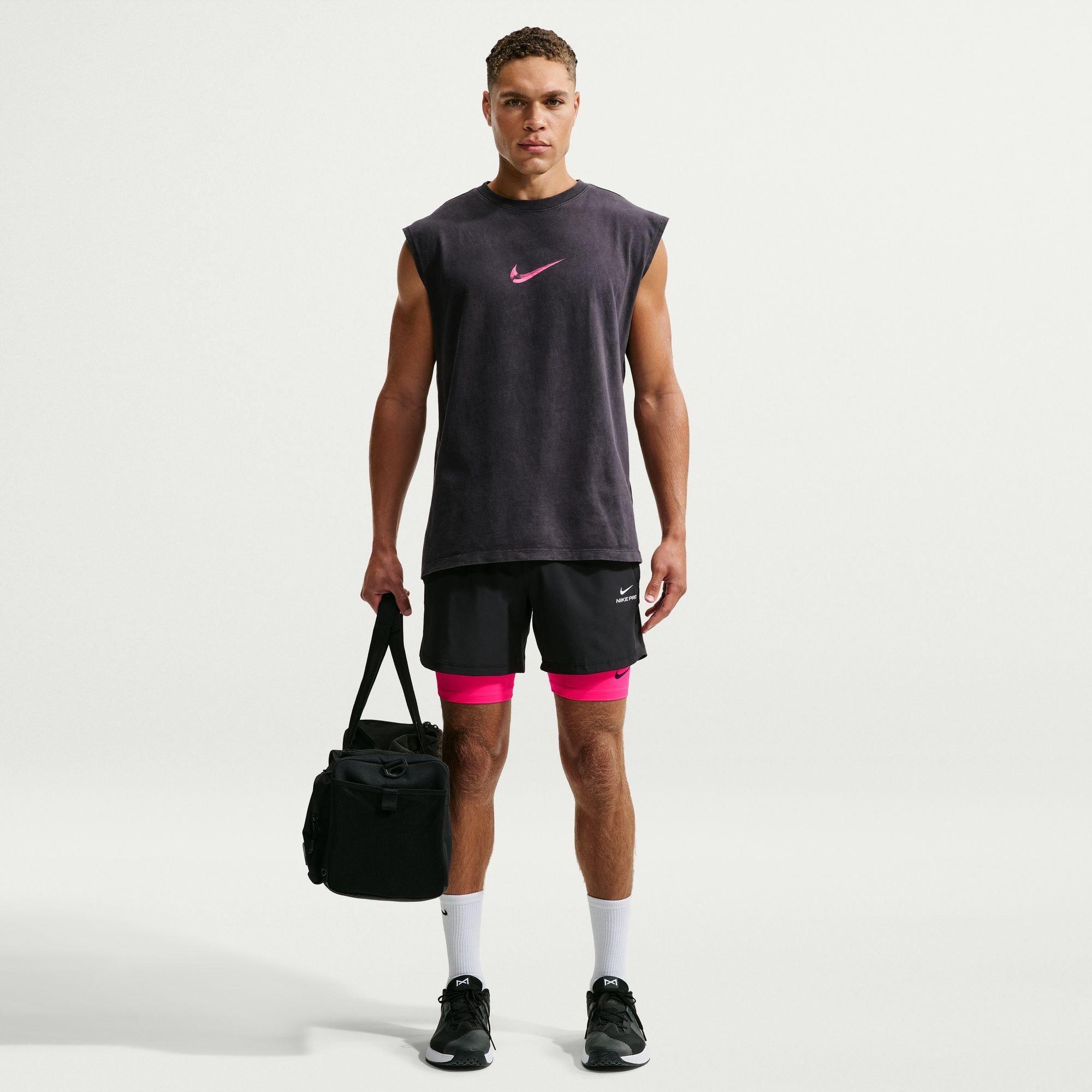 HyperPink/Schwarz - Nike - Nike Pro Long Short Sn64 - 4