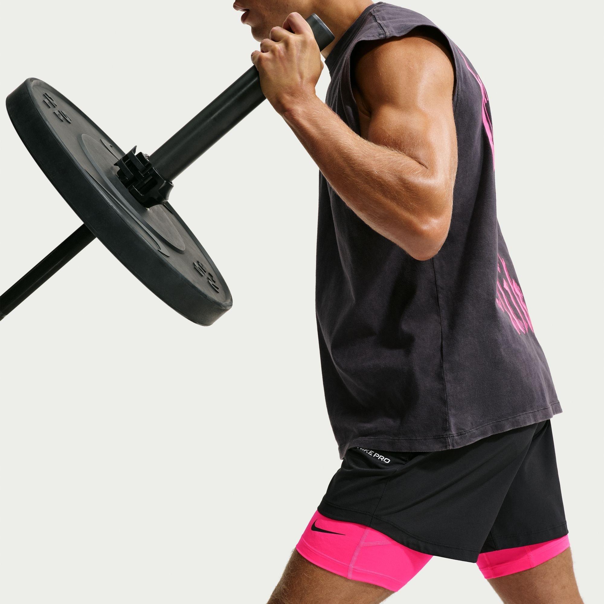 HyperPink/Schwarz - Nike - Nike Pro Long Short Sn64 - 6