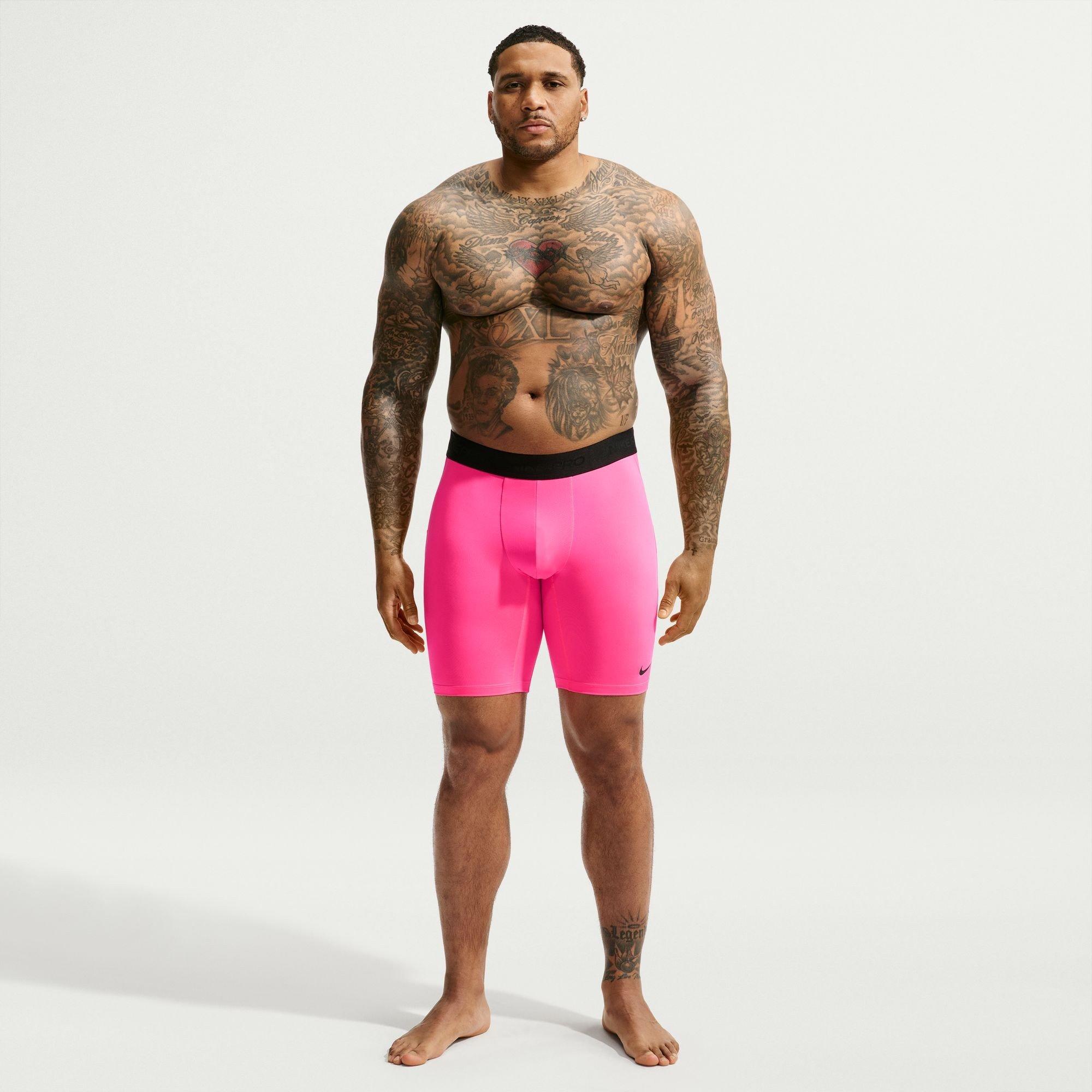 HyperPink/Schwarz - Nike - Nike Pro Long Short Sn64 - 7