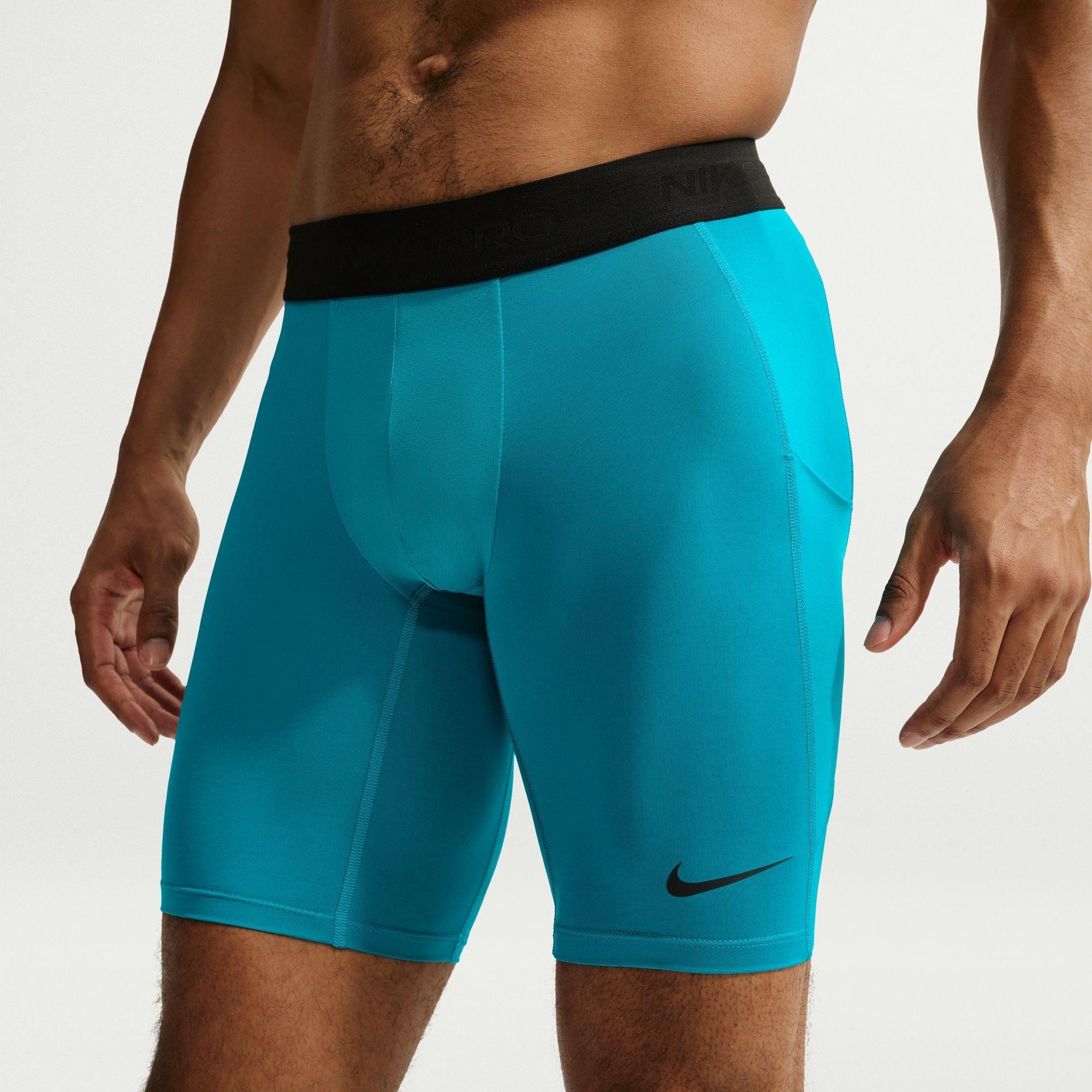 Energia/Preto - Nike - Men's PRO Long Dri-FIT Compression Gym Shorts - 4
