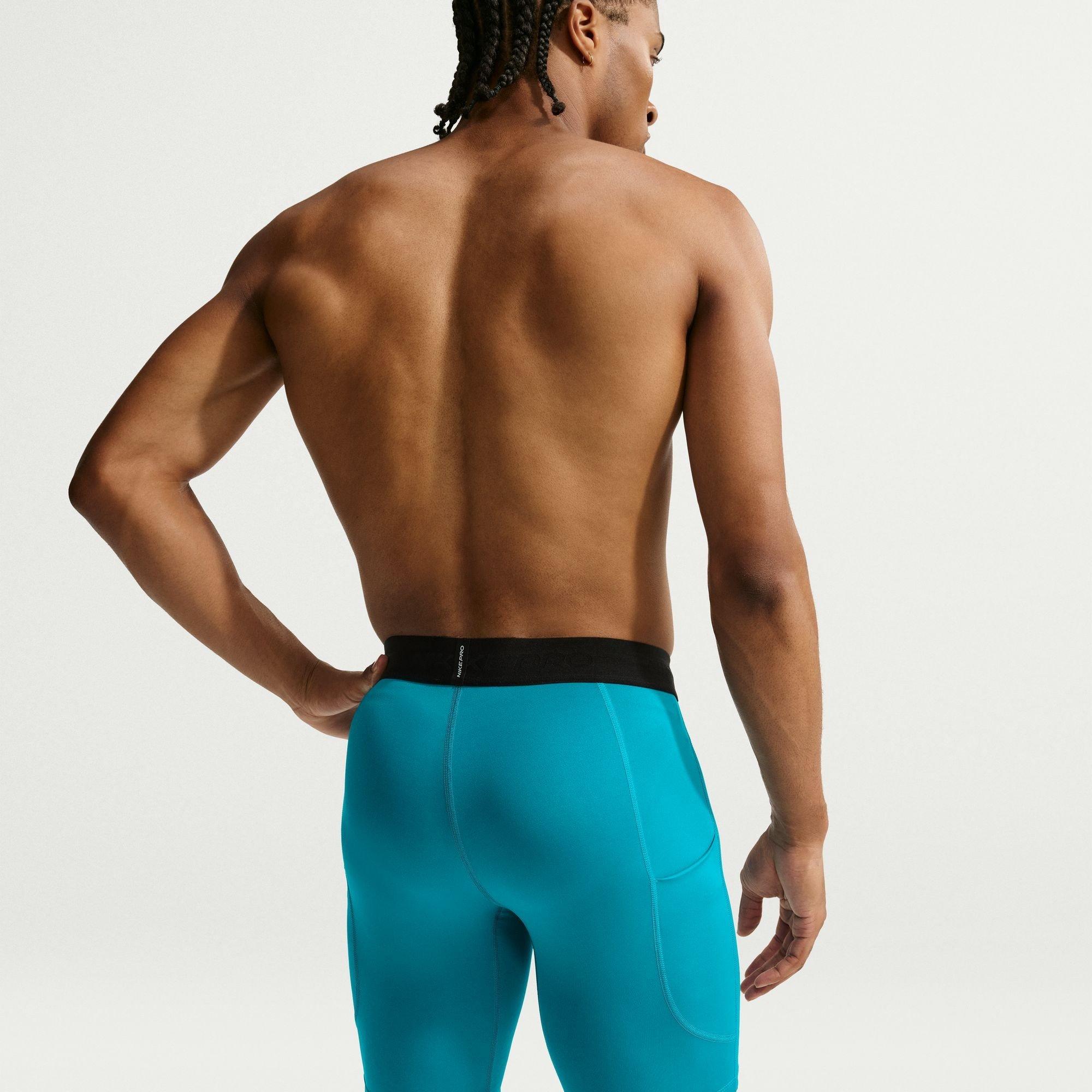 Energia/Preto - Nike - Men's PRO Long Dri-FIT Compression Gym Shorts - 5