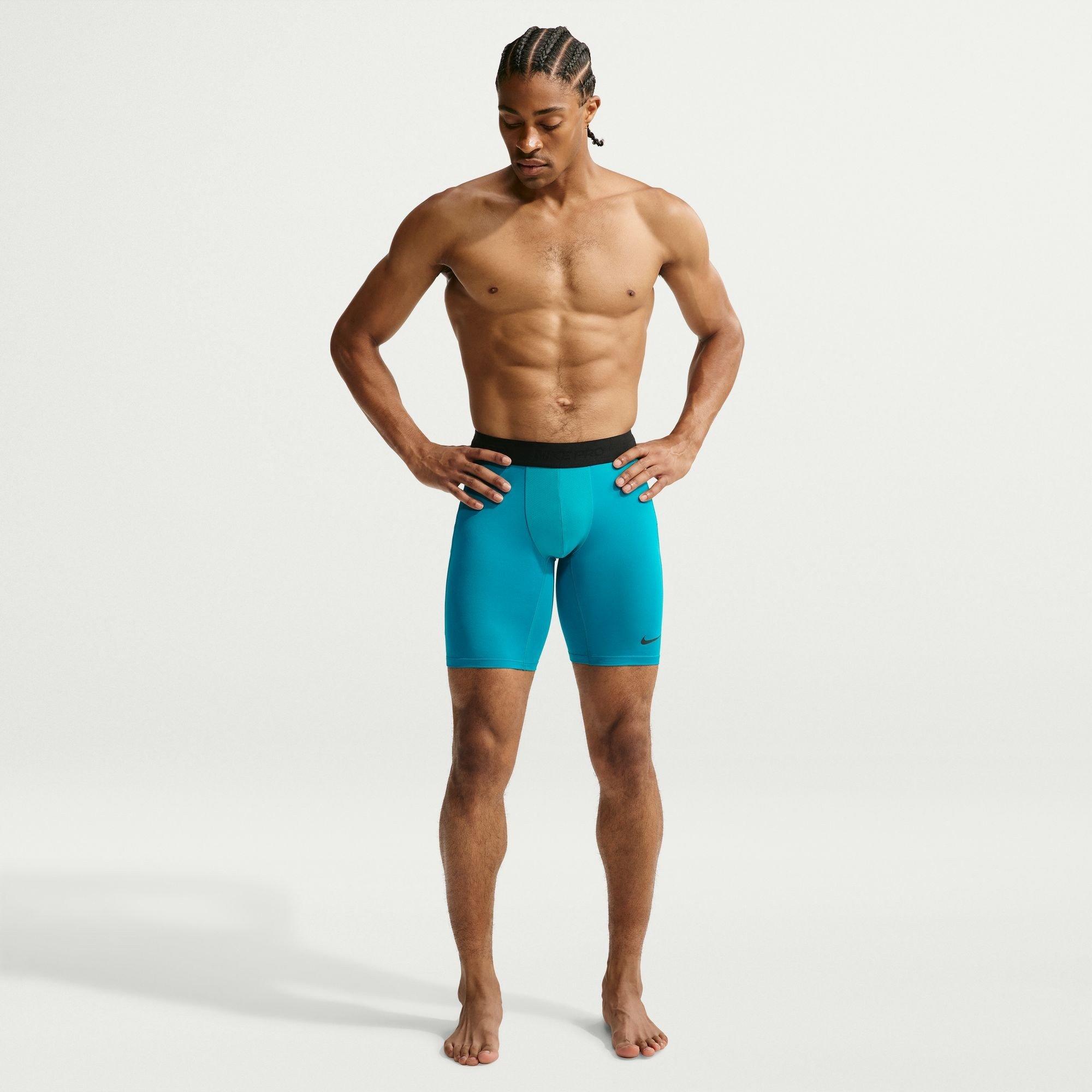 Energia/Preto - Nike - Men's PRO Long Dri-FIT Compression Gym Shorts - 7