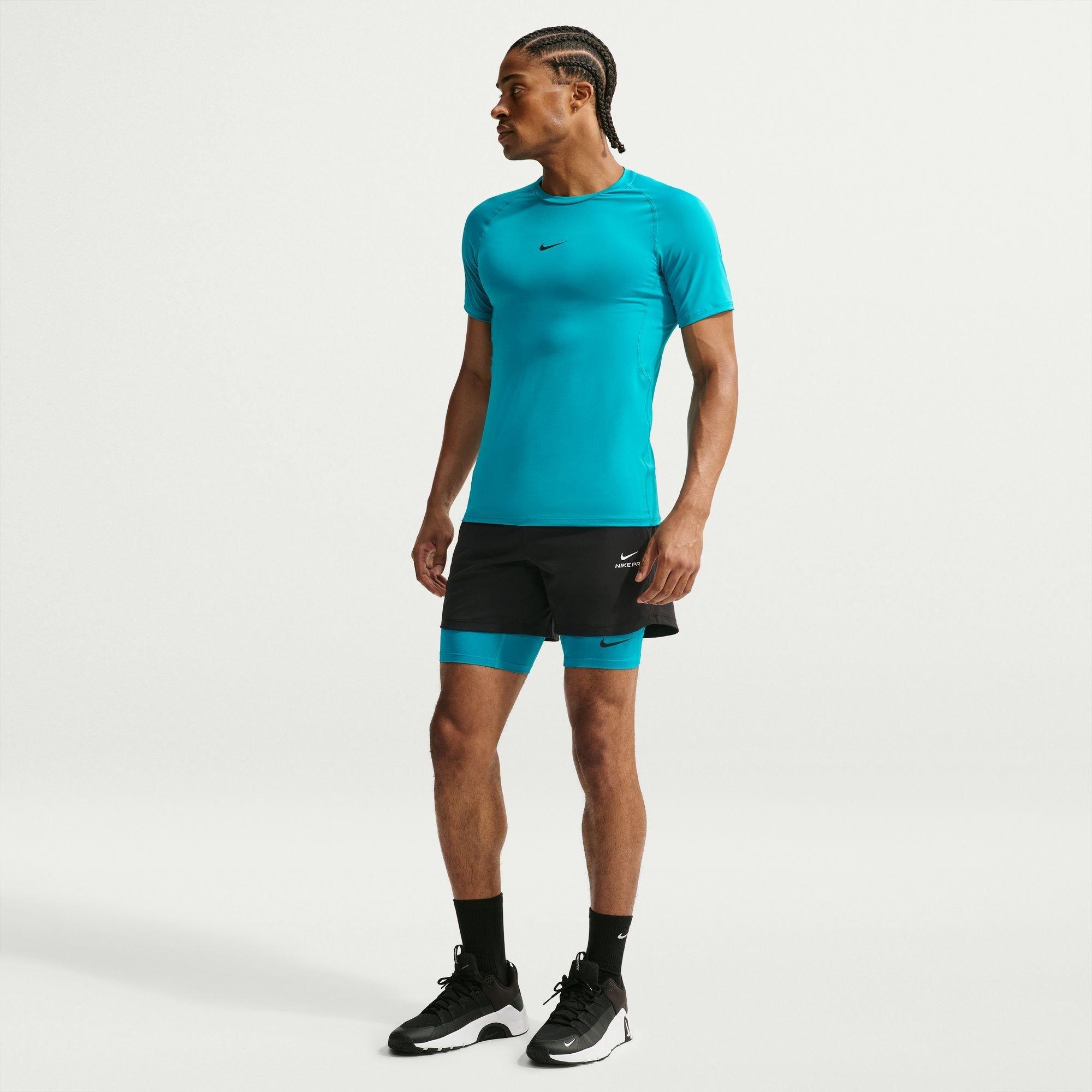 Energia/Preto - Nike - Men's PRO Long Dri-FIT Compression Gym Shorts - 8