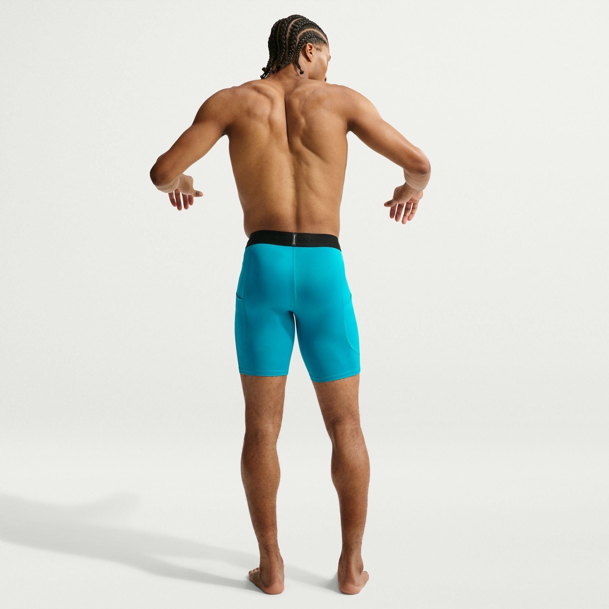 Energia/Preto - Nike - Men's PRO Long Dri-FIT Compression Gym Shorts - 9